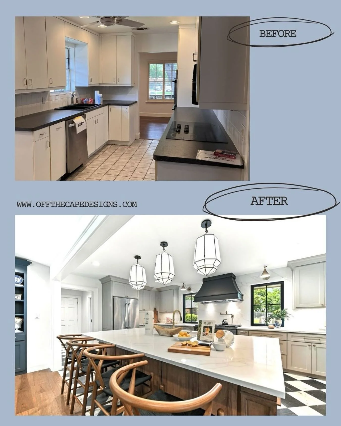 Look at this transformation! We always love to do a kitchen remodel.