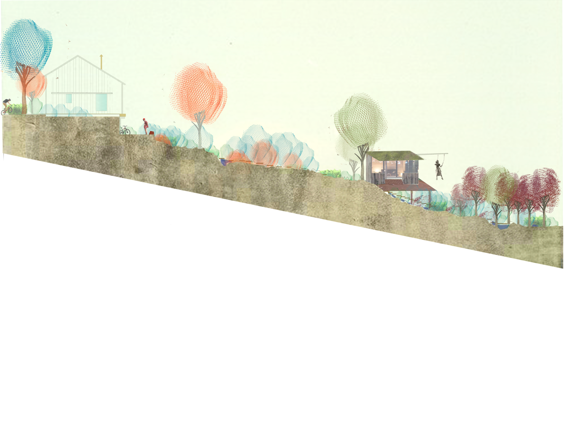 Huy- garden for the house on the hill: section