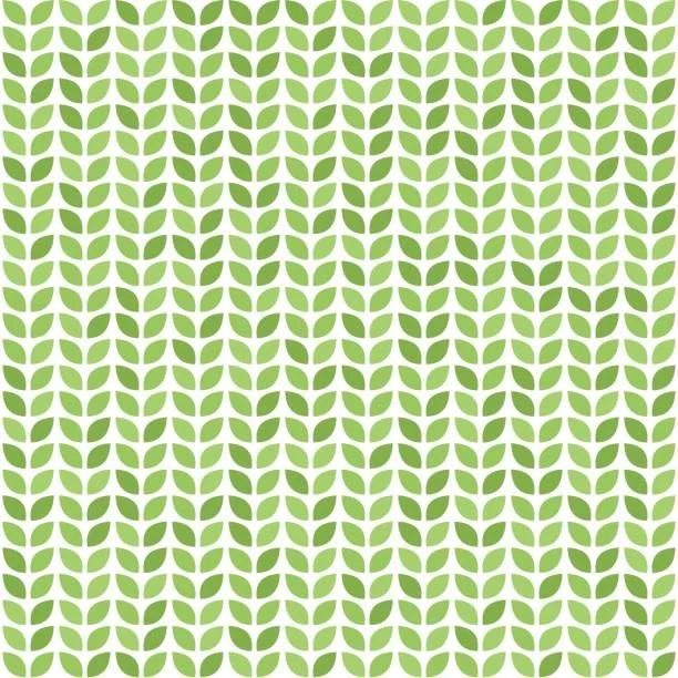 Pattern of green leaves arranged in vertical rows on a white background.