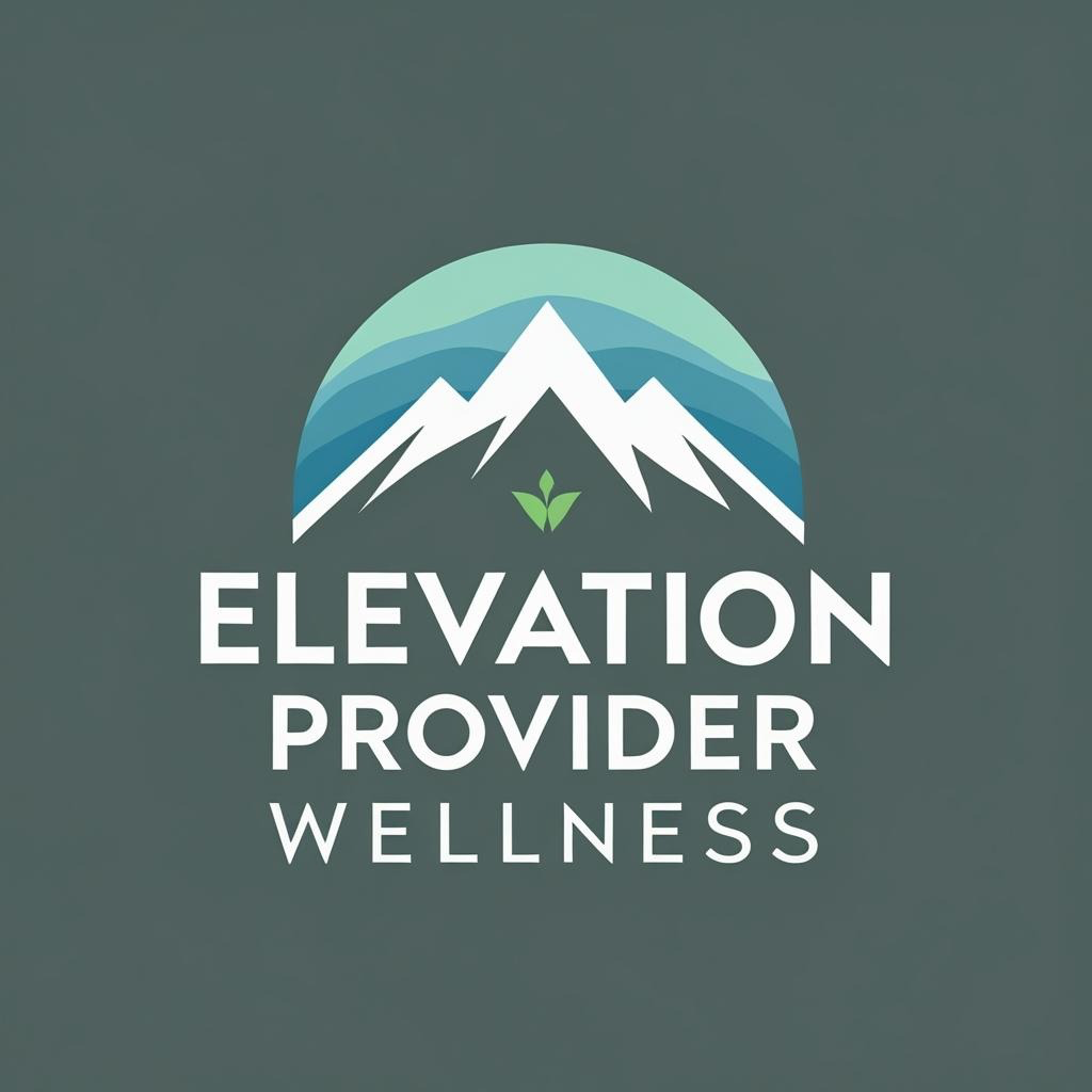 Logo featuring mountain peaks with a small green leaf in front, above the text 'ELEVATION PROVIDER WELLNESS'.