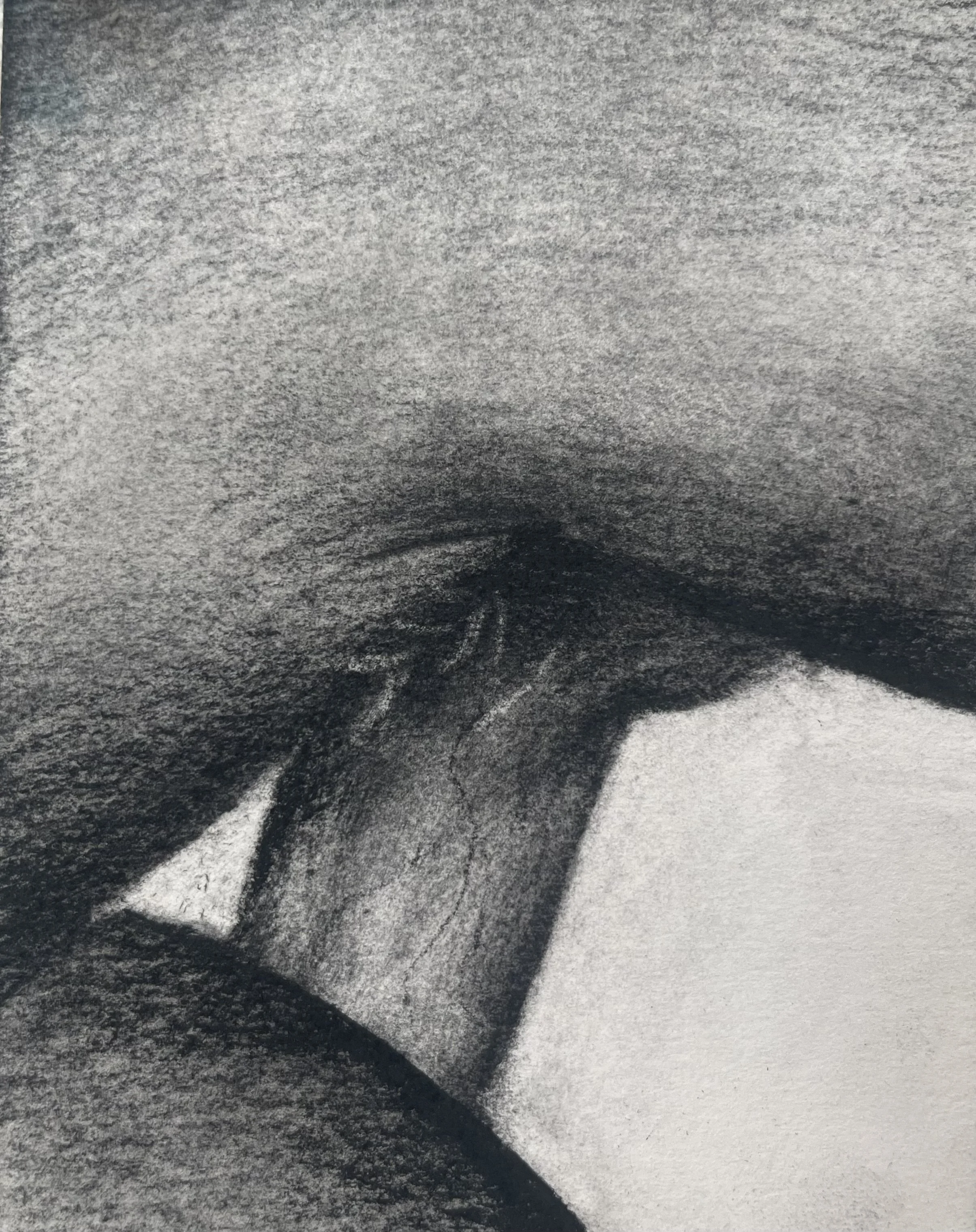 Untitled from Landmarks series, 2025, Charcoal on paper, 4" x 6"