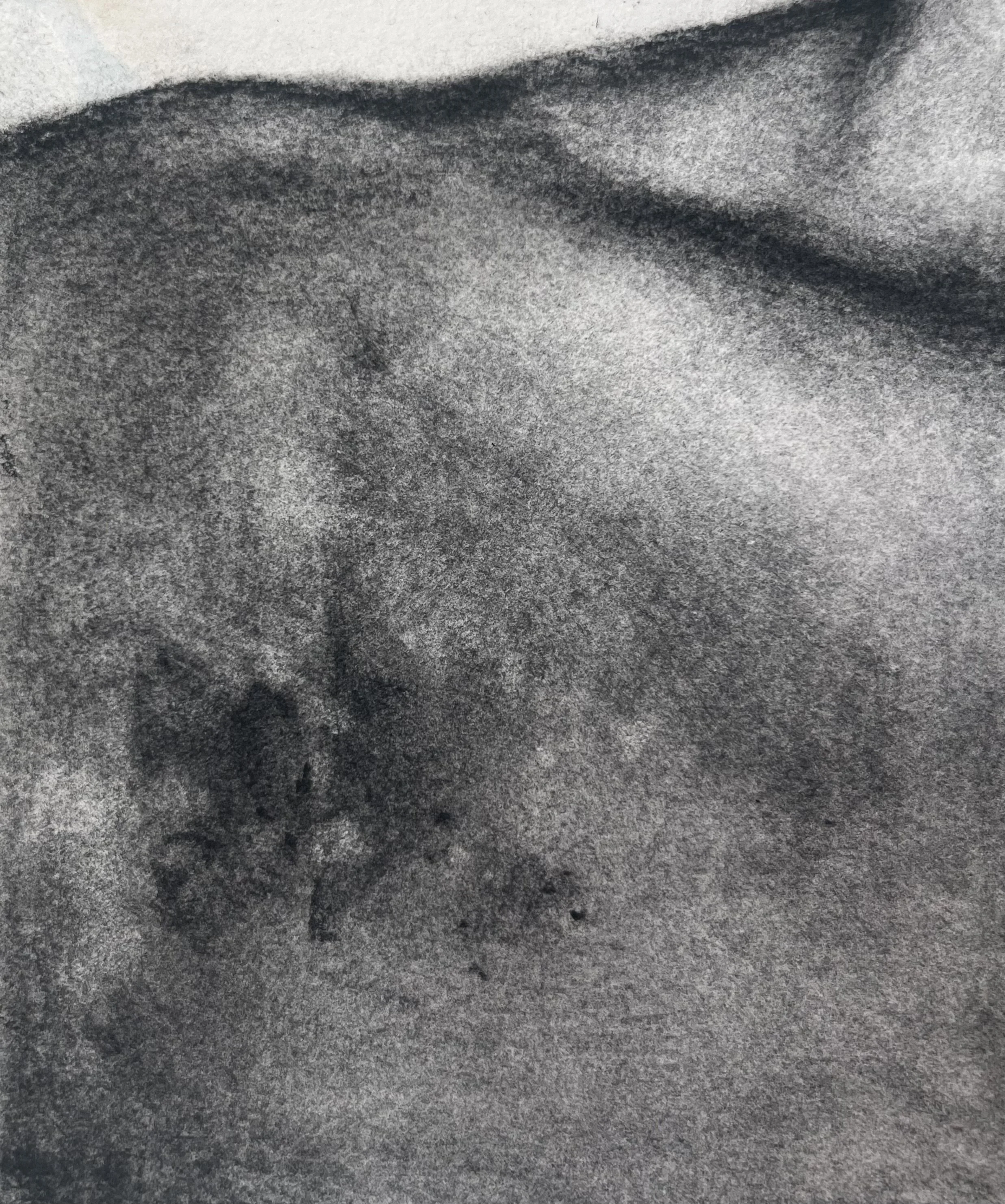 Untitled from Landmarks series, 2025, Charcoal on paper, 4" x 6"