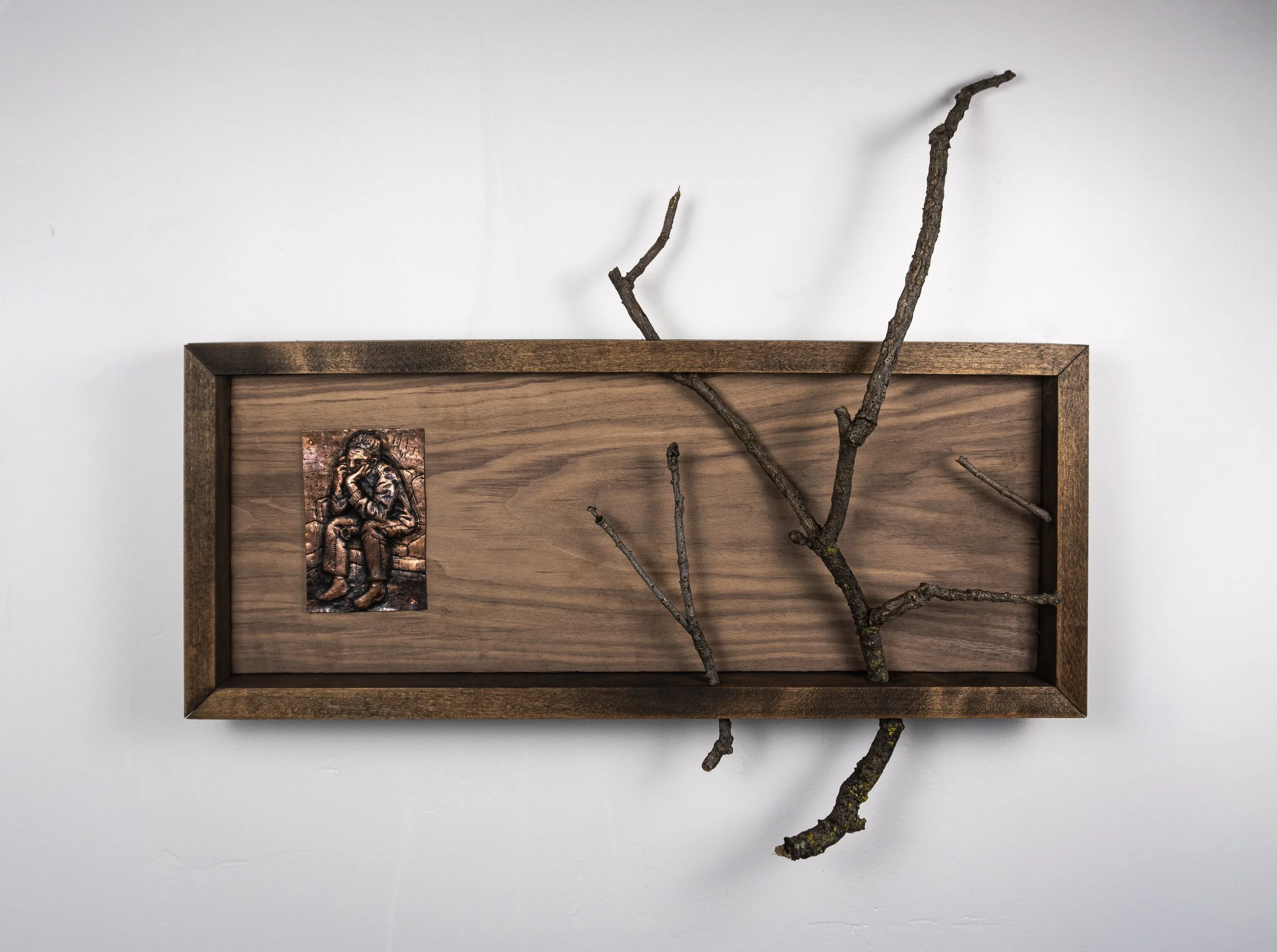 Proven Right, 2026, 
Copper, wood,  
24" x 21"