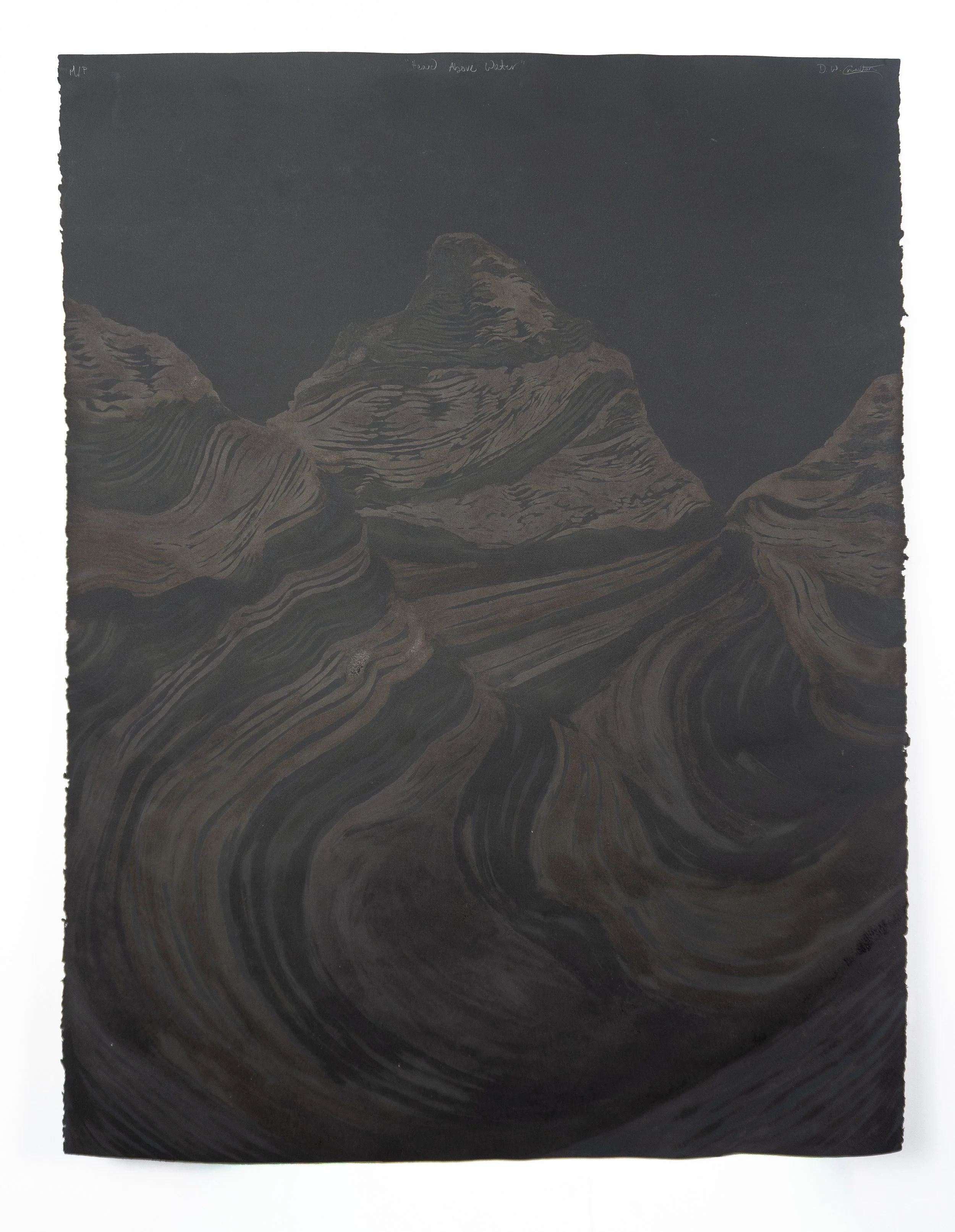 Head Above Water, 2025, Monoprint, 22" x 30"