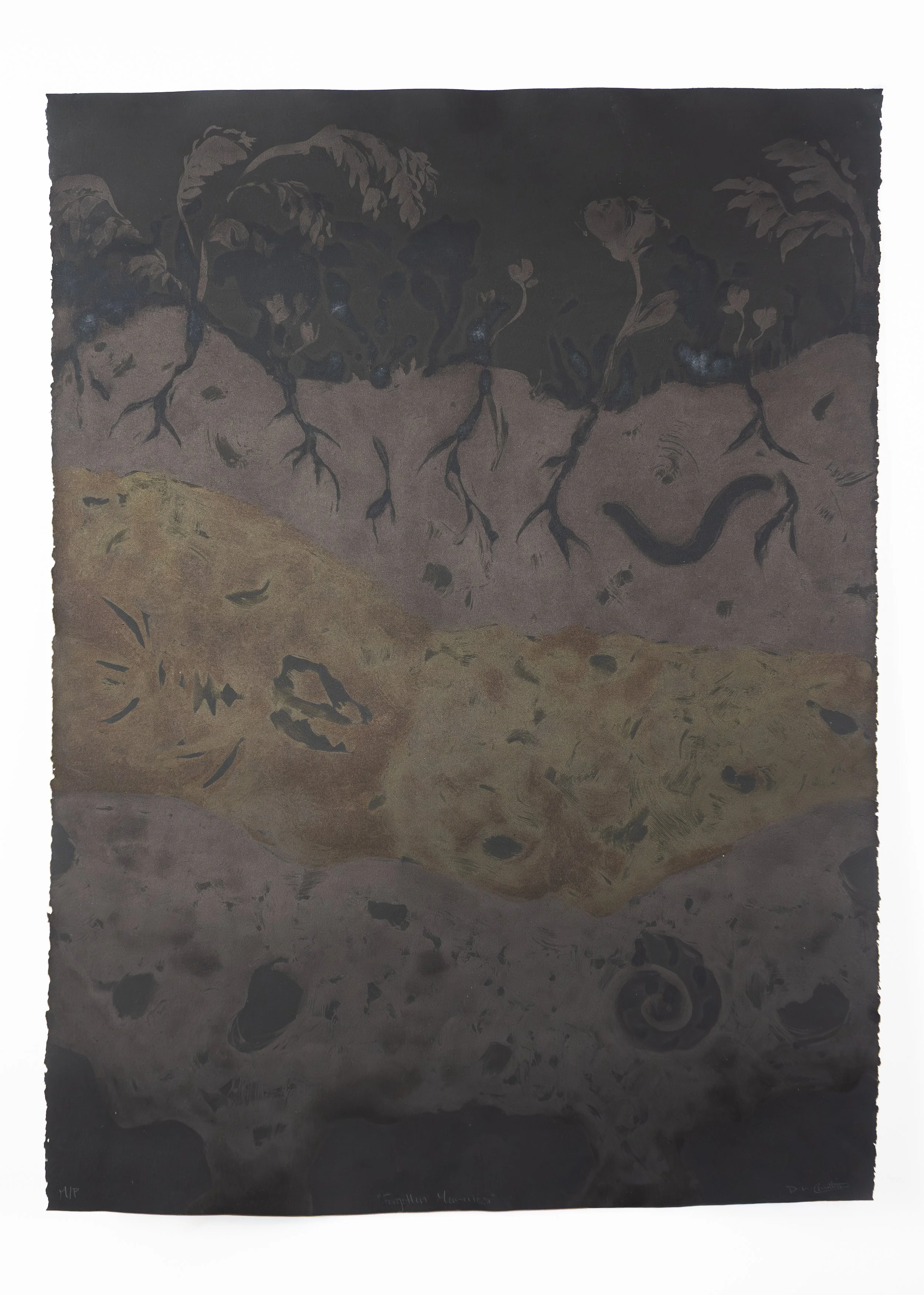 Forgotten Memories, 2025, Monoprint, 22" x 30"