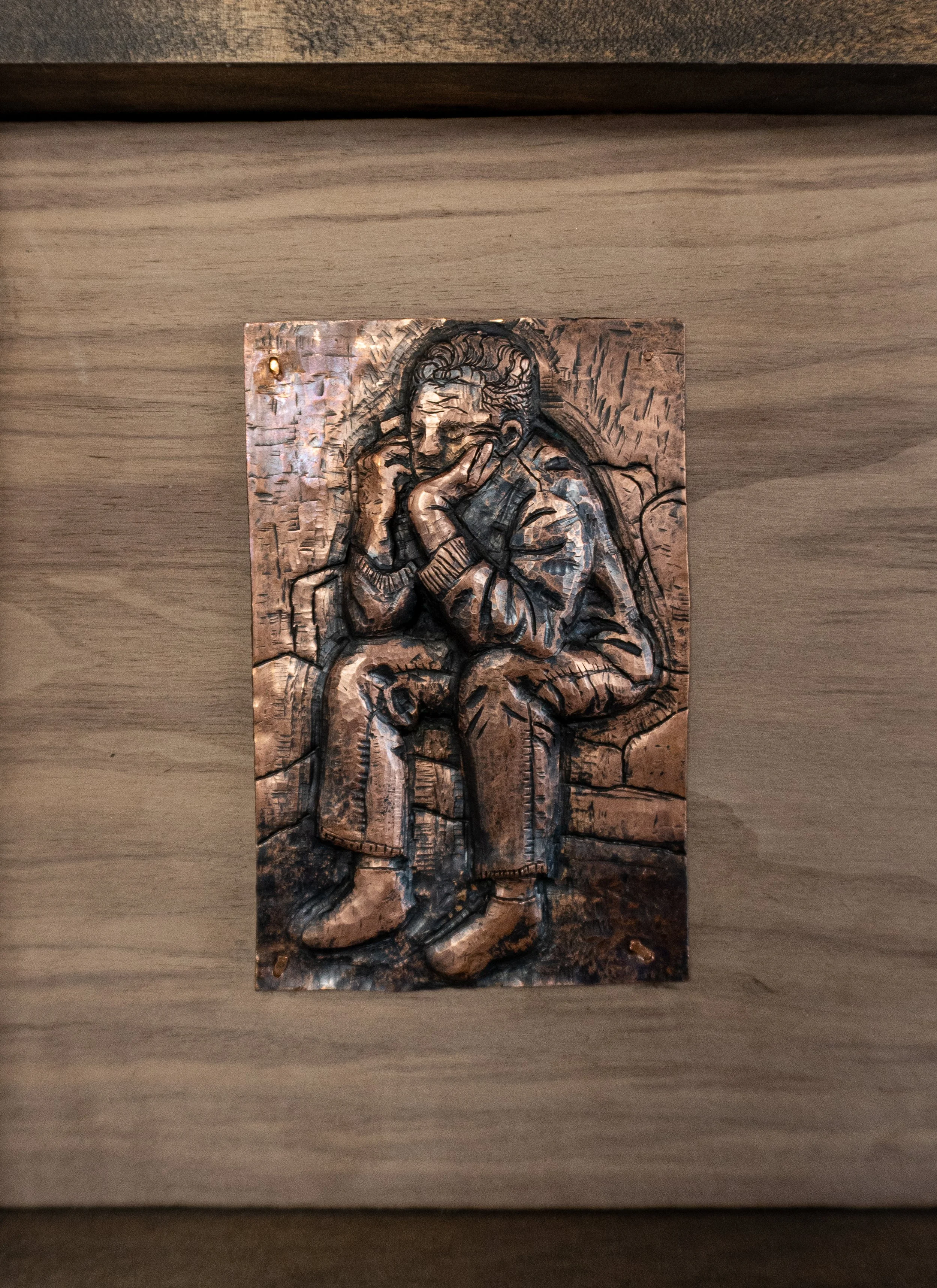 Proven Right (detail), 2026, 
Copper, wood,  
24" x 21"