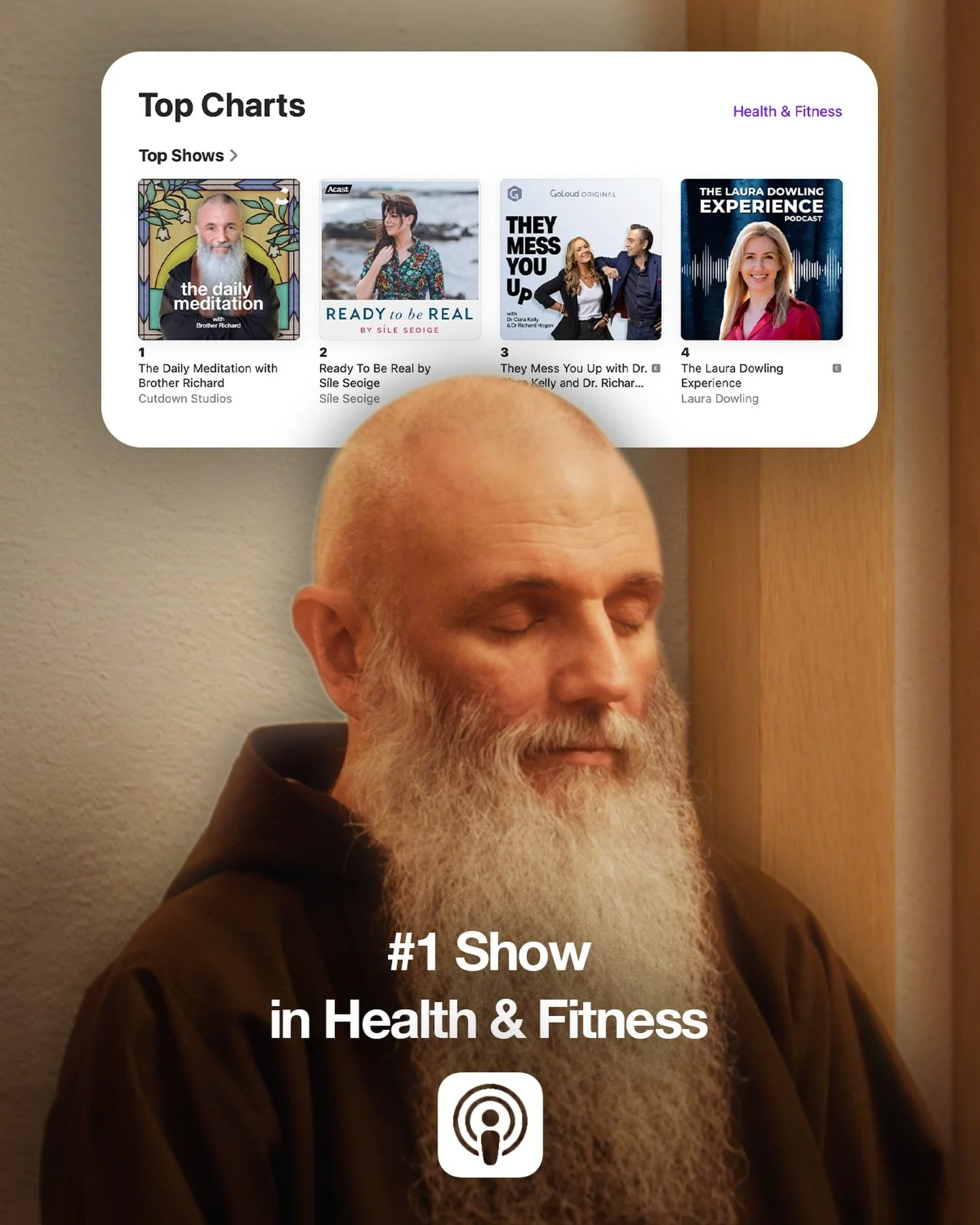 @thedailymeditation with @brorichard is currently the #1 Show in Health &amp; Fitness in Ireland on @applepodcasts 🙌

This is already the show&rsquo;s second time topping the charts, having previously been placed at #1 in the Mental Health category 