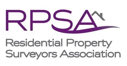 Logo of the Residential Property Surveyors Association (RPSA) with purple text and a stylized house and wave graphic.