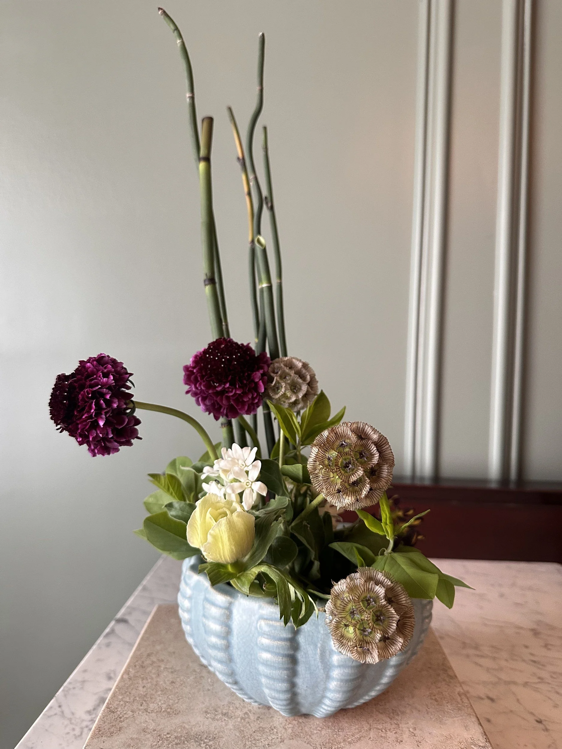 Blue Hour Ikebana Inspired Arrangement