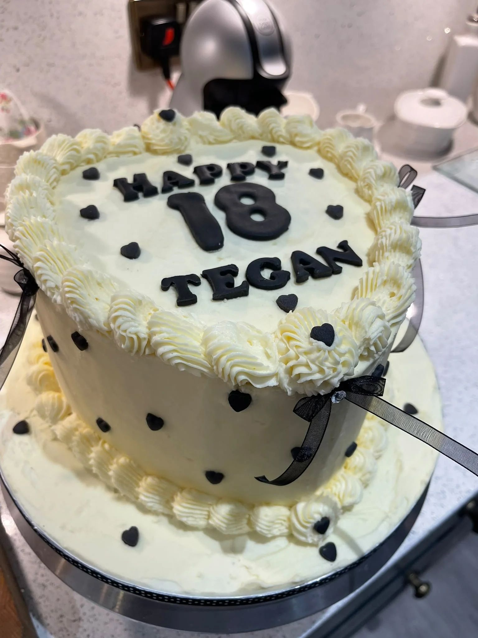 Hearts & Ribbons celebration cake