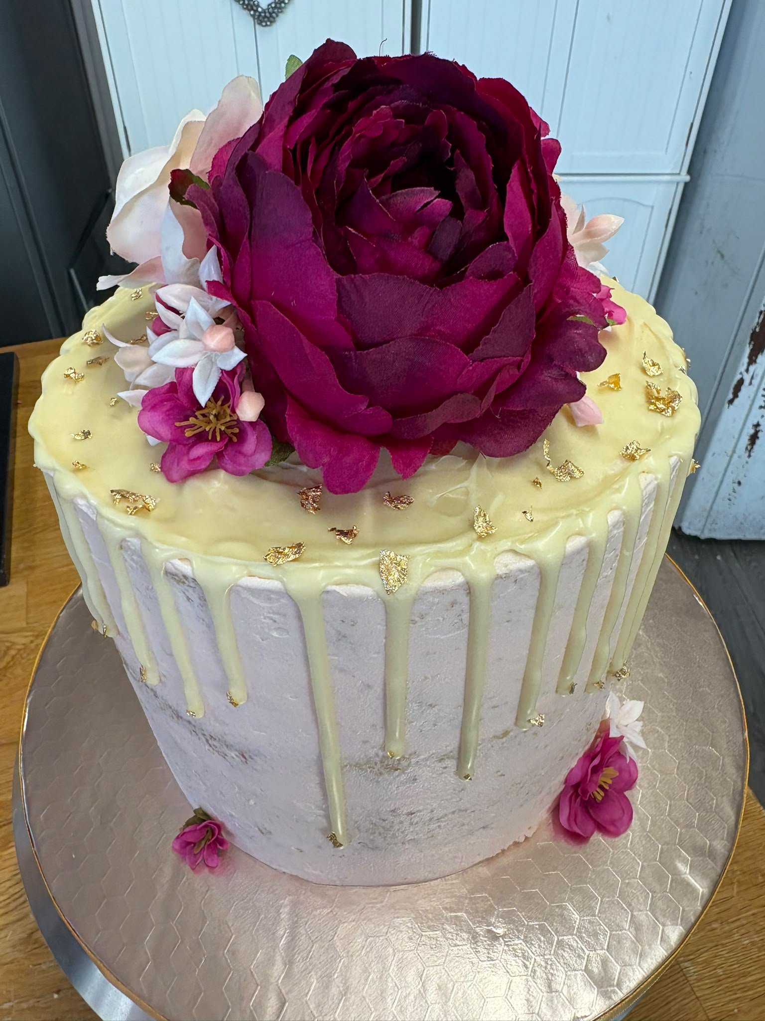 Deep Peony & Bloom celebration cake