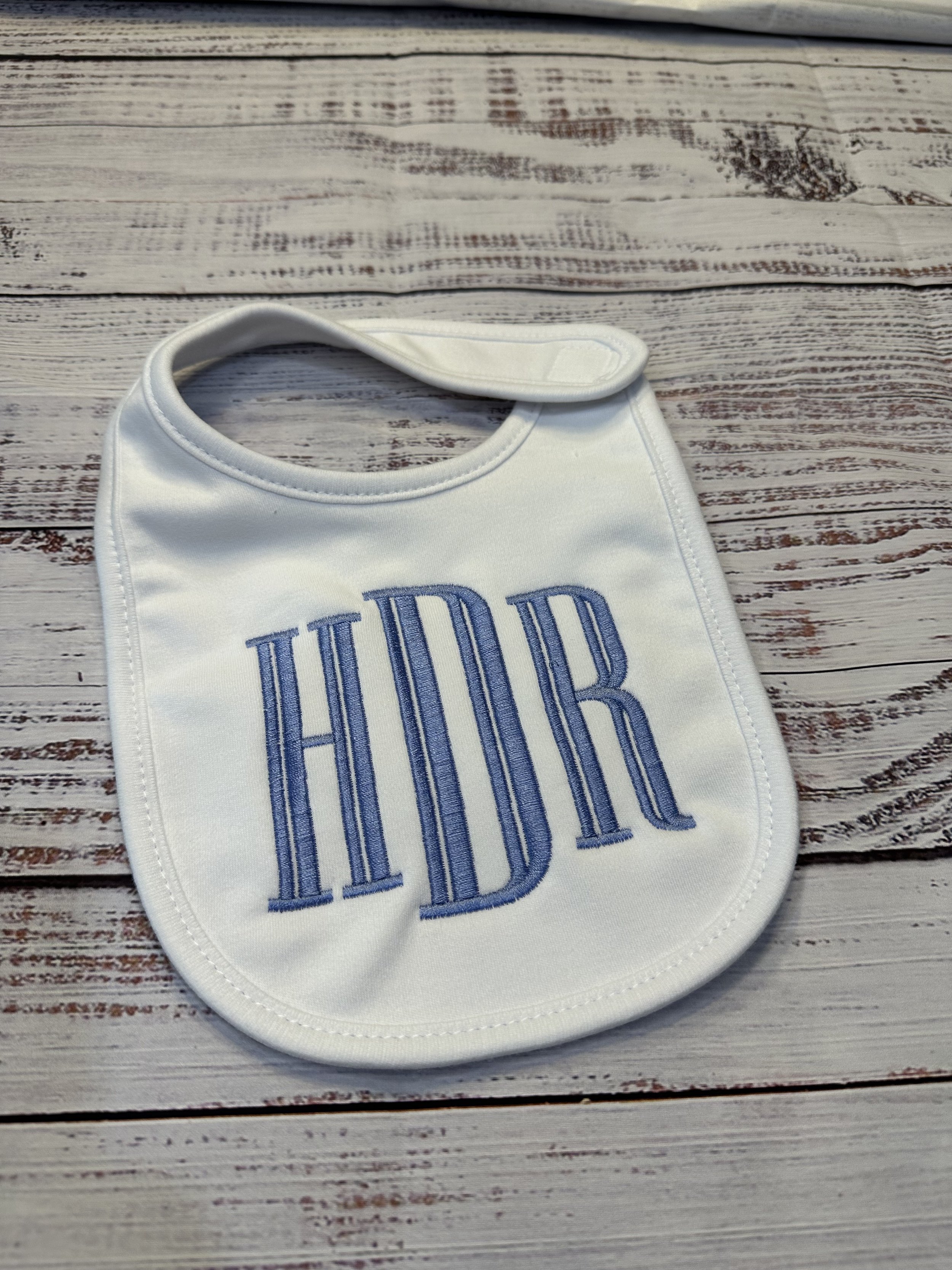 Embroidered Bib - personalized for baby