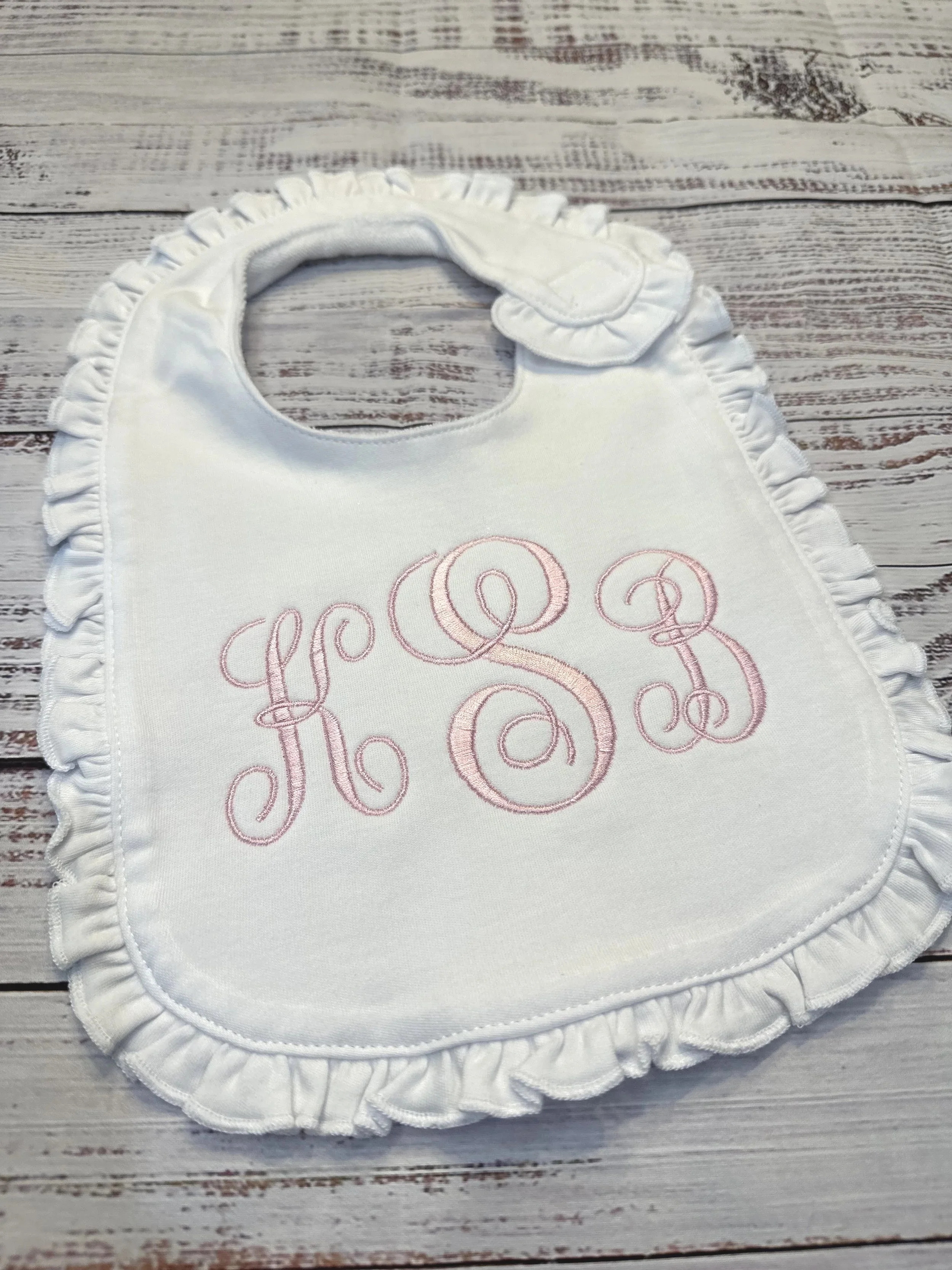 Embroidered Bib - personalized for baby