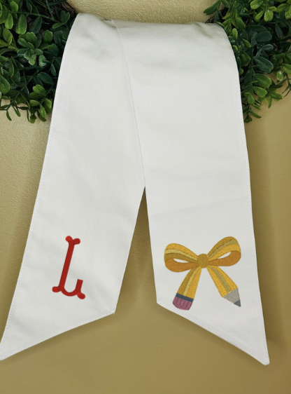Embroidered Wreath Sash - Back to School