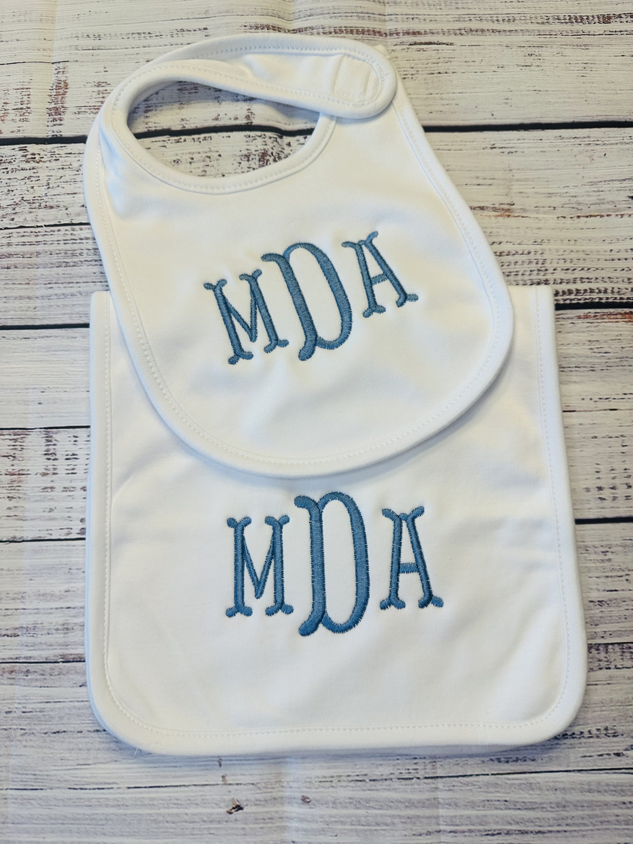 Embroidered Bib - personalized for baby