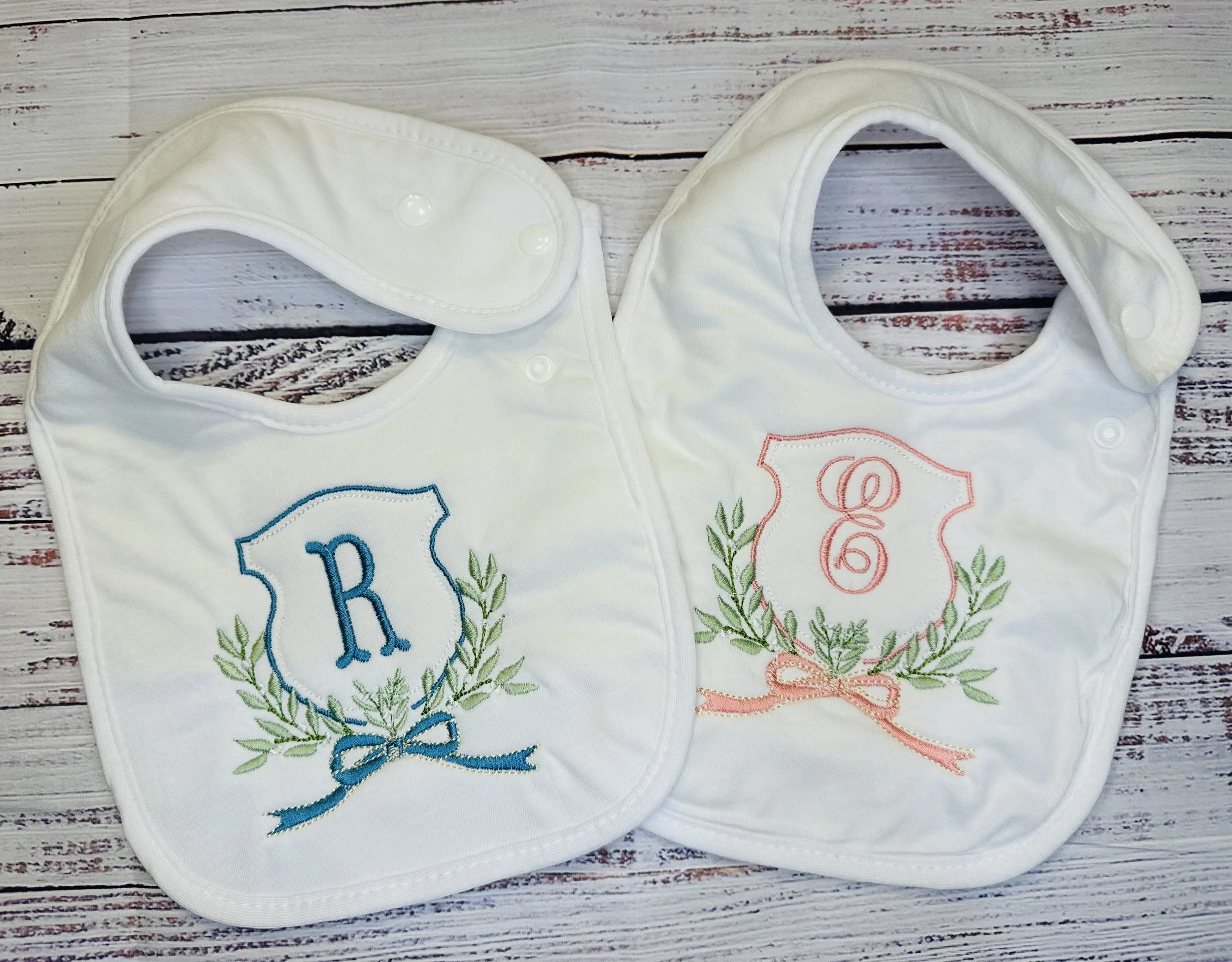 Embroidered Bib - personalized for baby