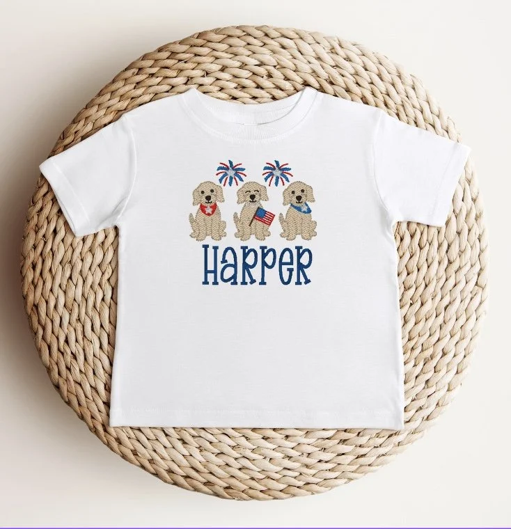 July 4  - Patriotic Puppy Trio