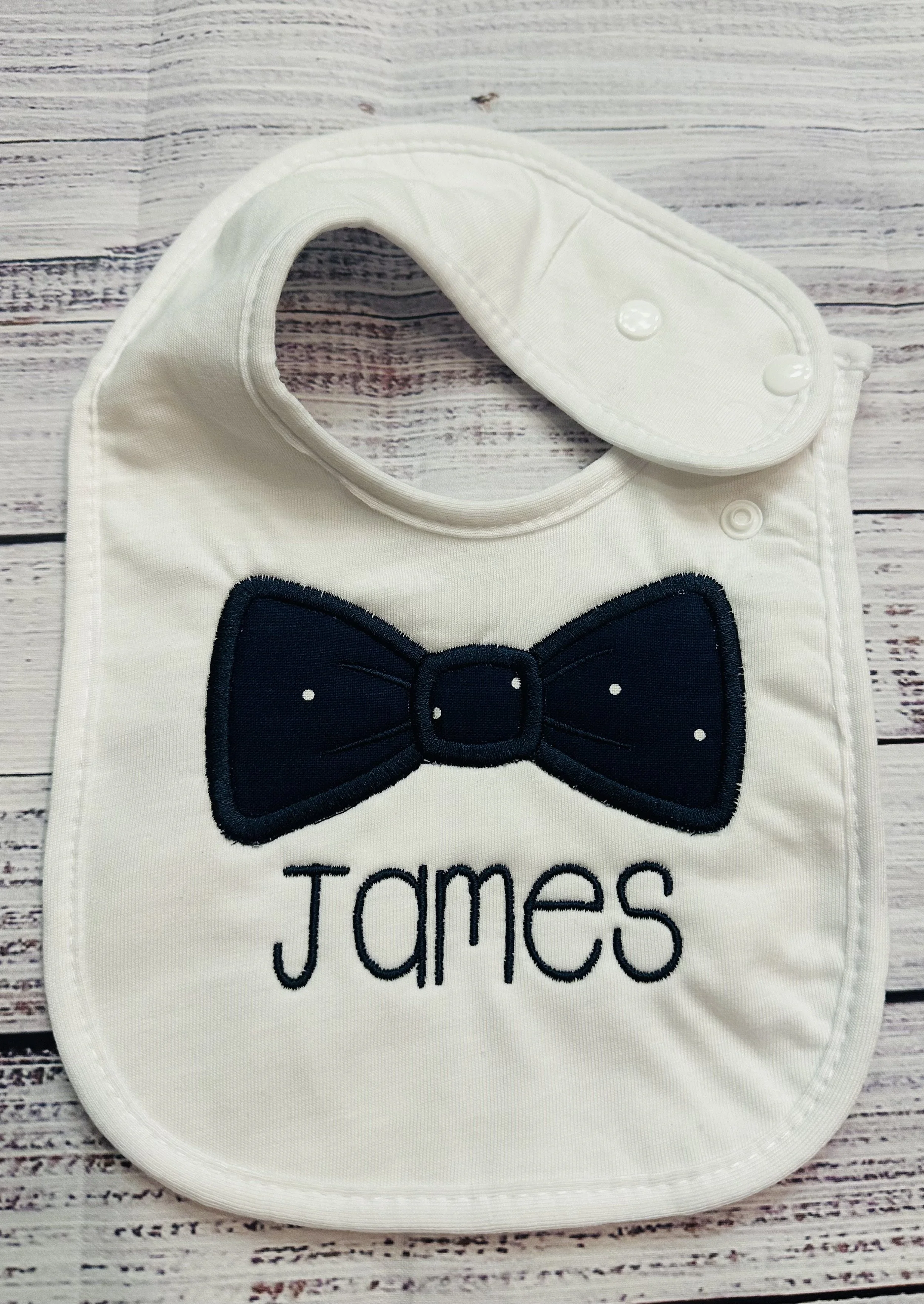 Embroidered / Applique Bib - Bow Tie