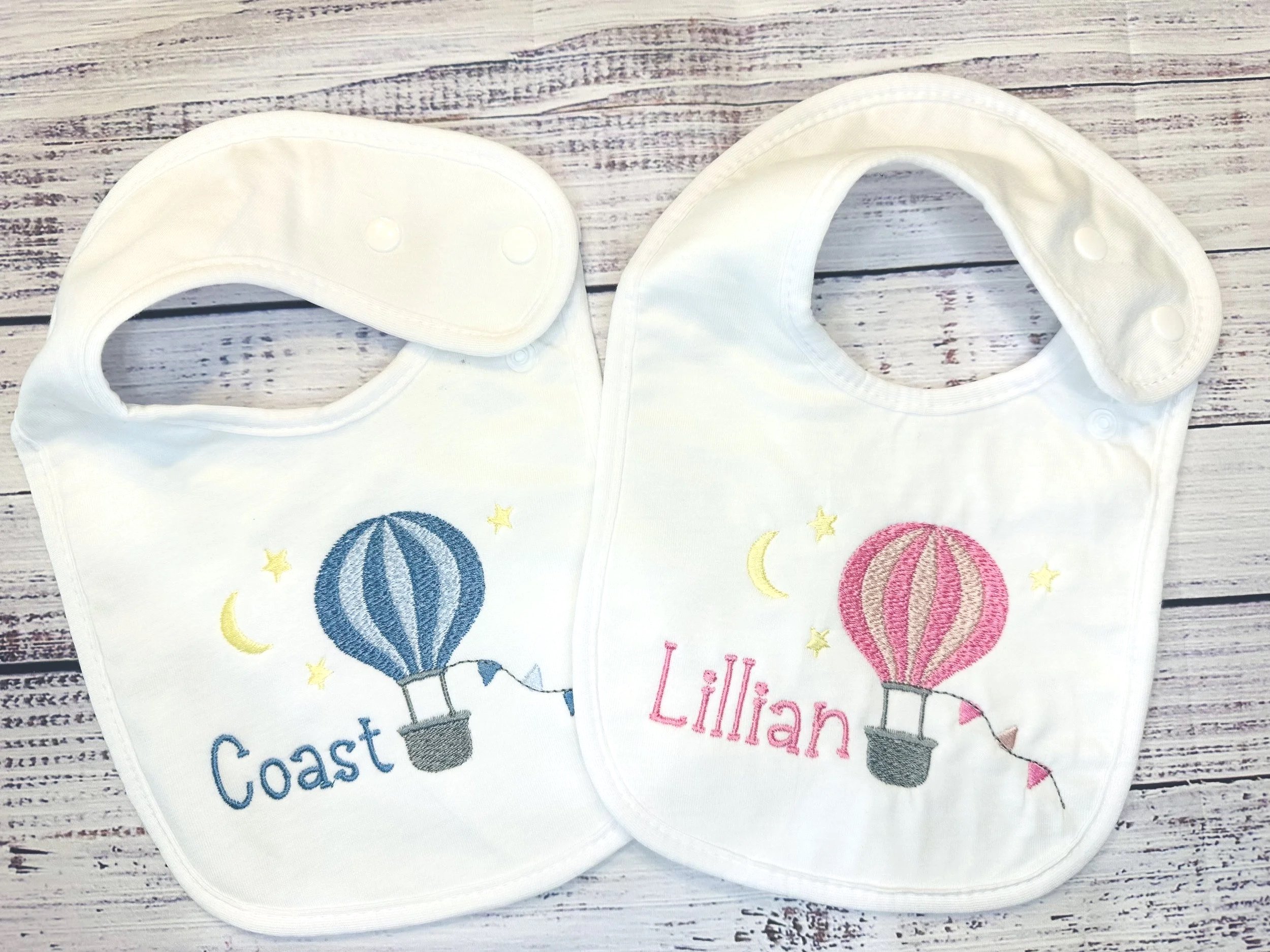 Embroidered Bib - Hot Air Balloon