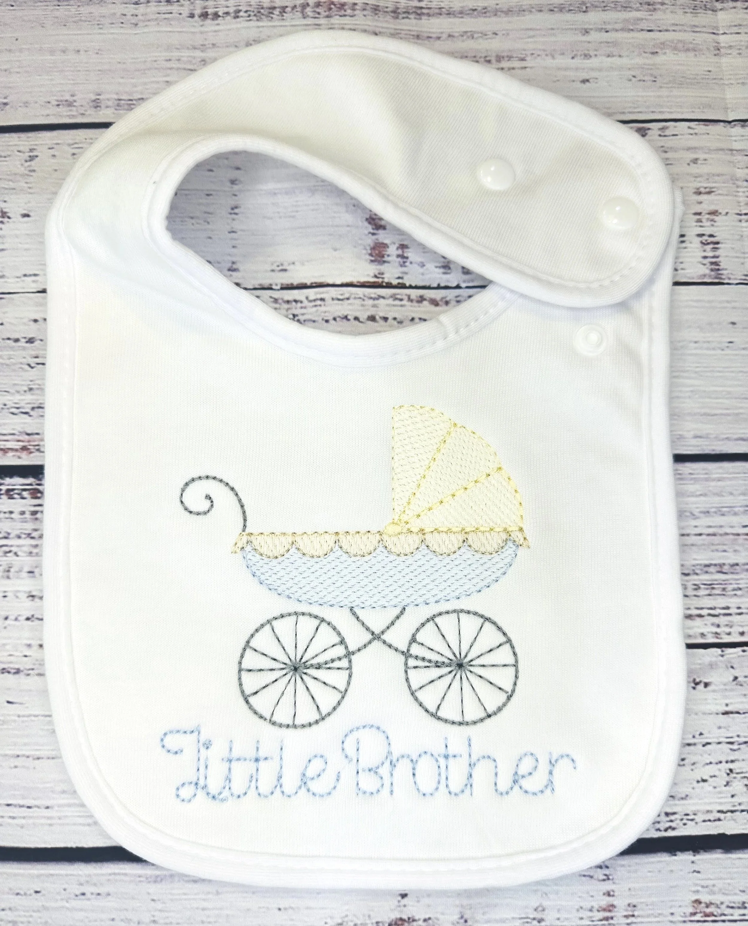 Embroidered Bib - Little Sister/Little Brother