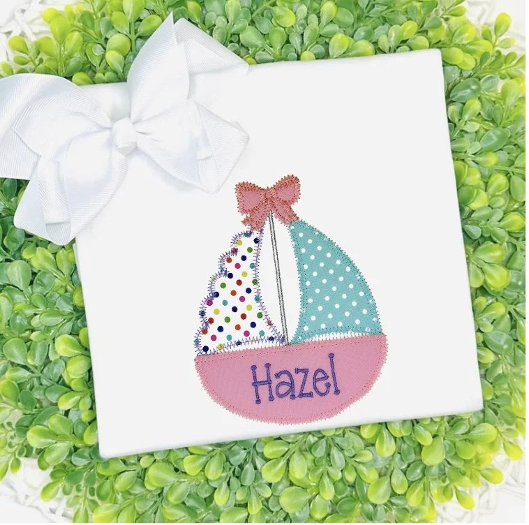 Sailboat Applique - Girl