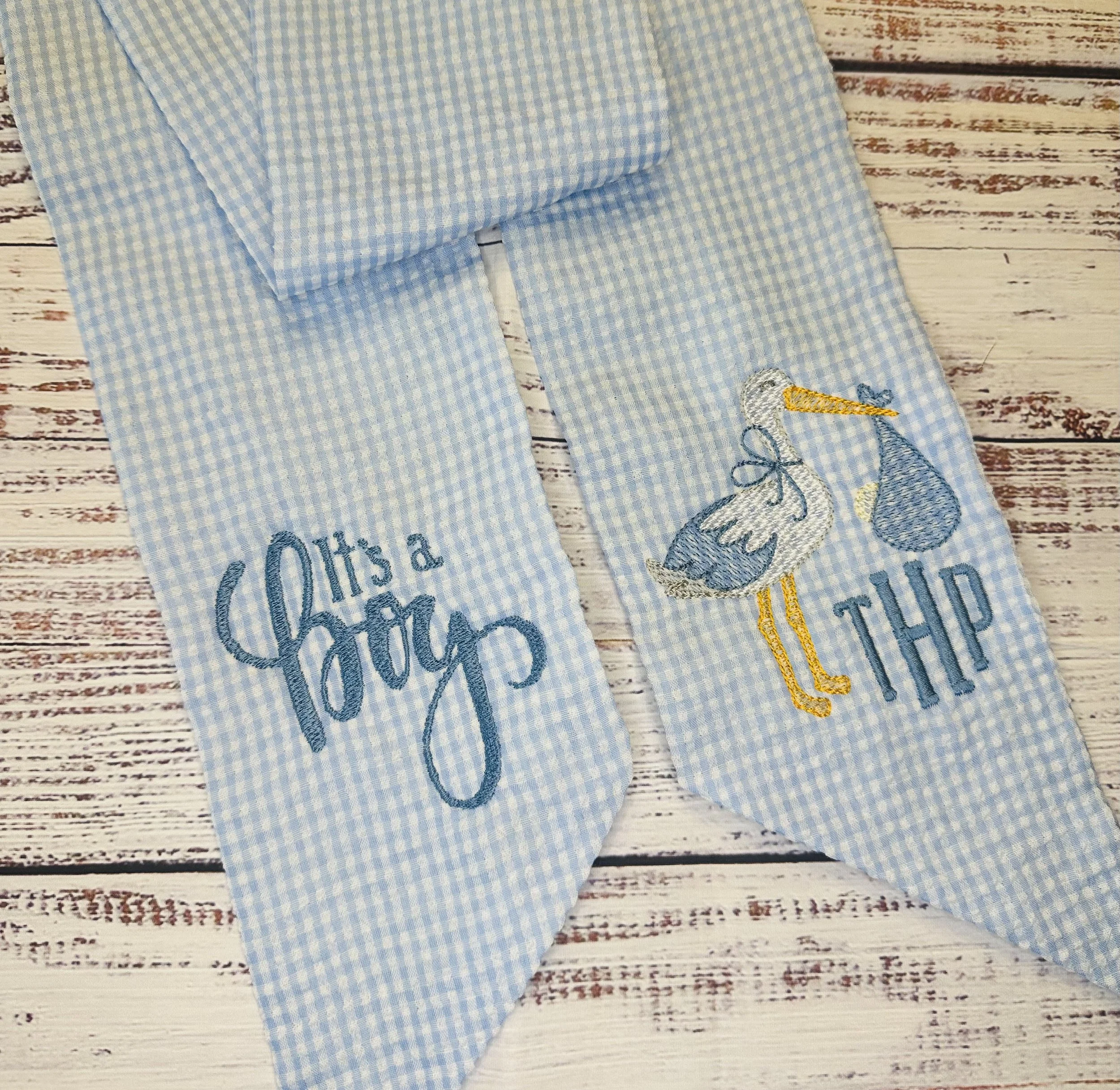 Embroidered Wreath Sash -It's a Boy