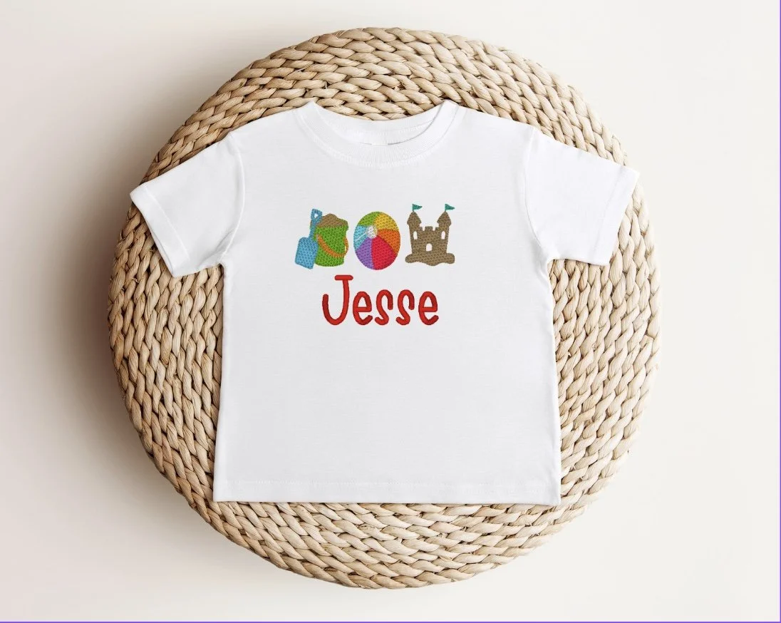 Beach Scene - Sand Pail, Beach Ball, Sand Castle