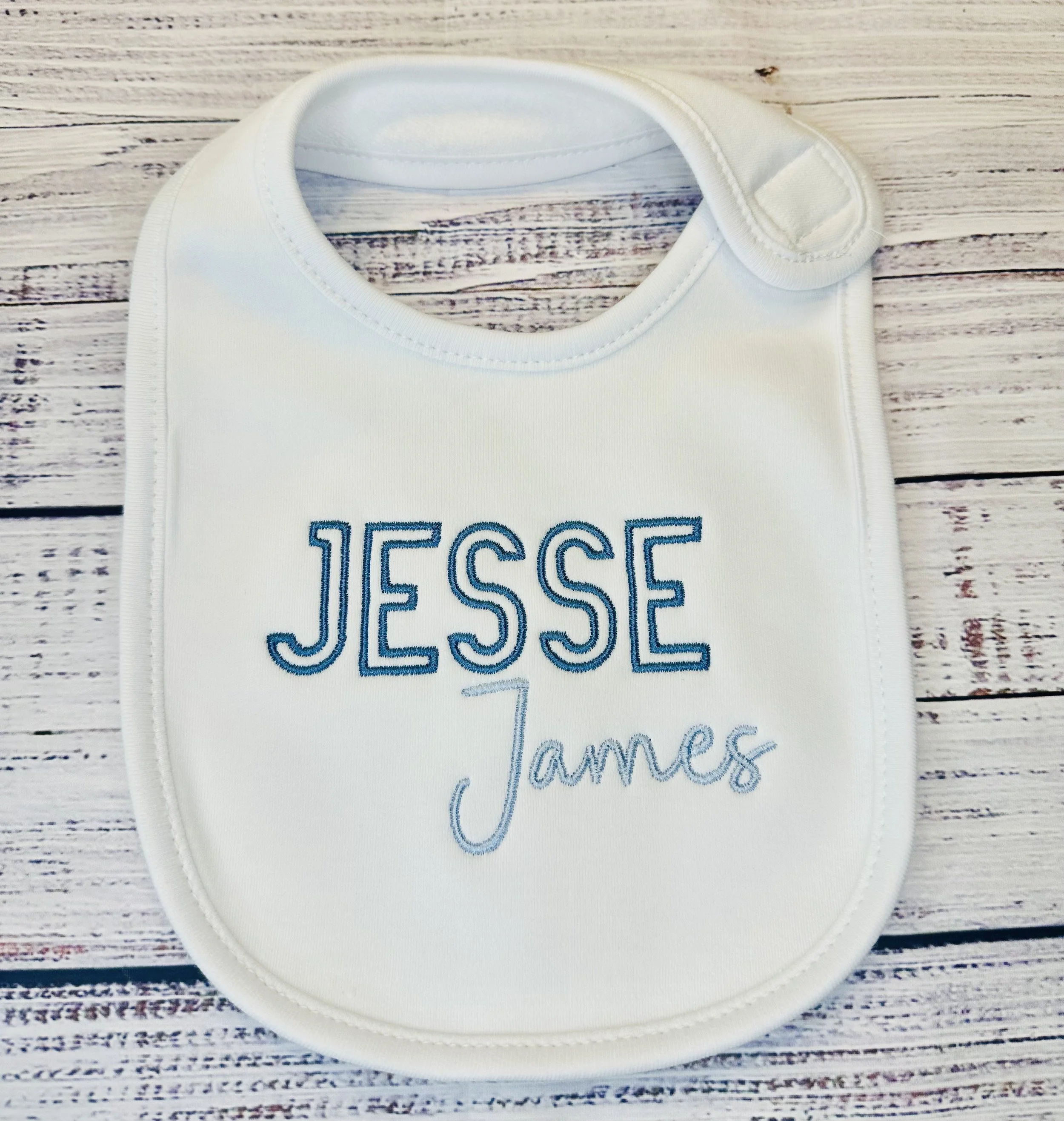 Embroidered Bib - personalized for baby