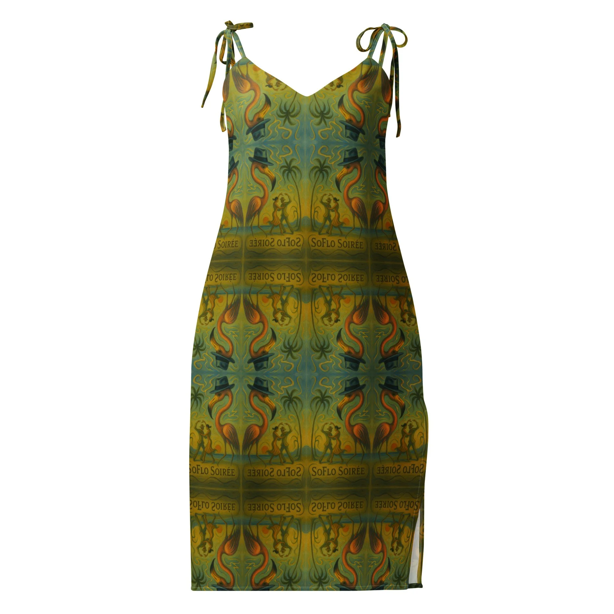 Tie-strap midi dress