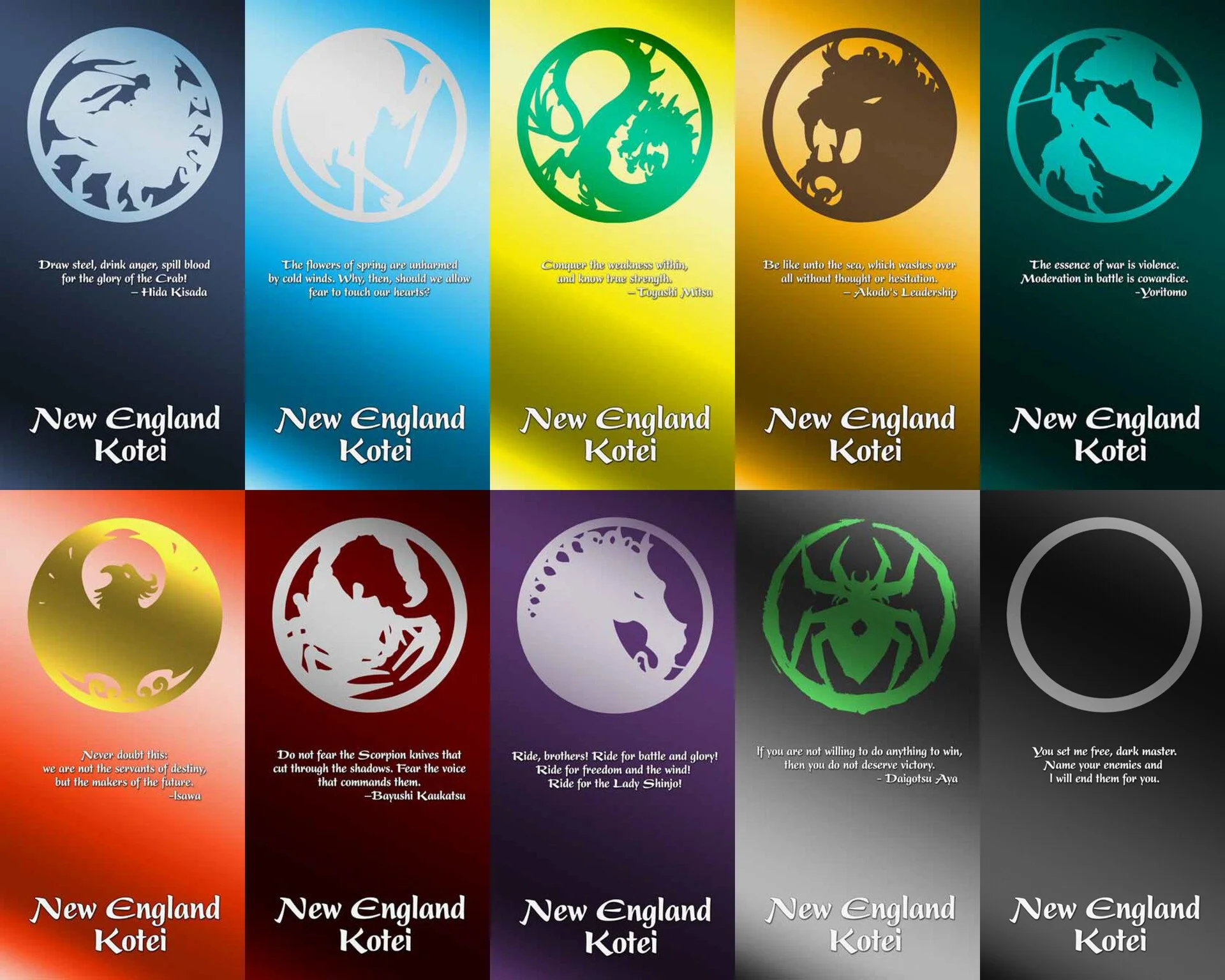 Legend of the Five Rings tournament posters.