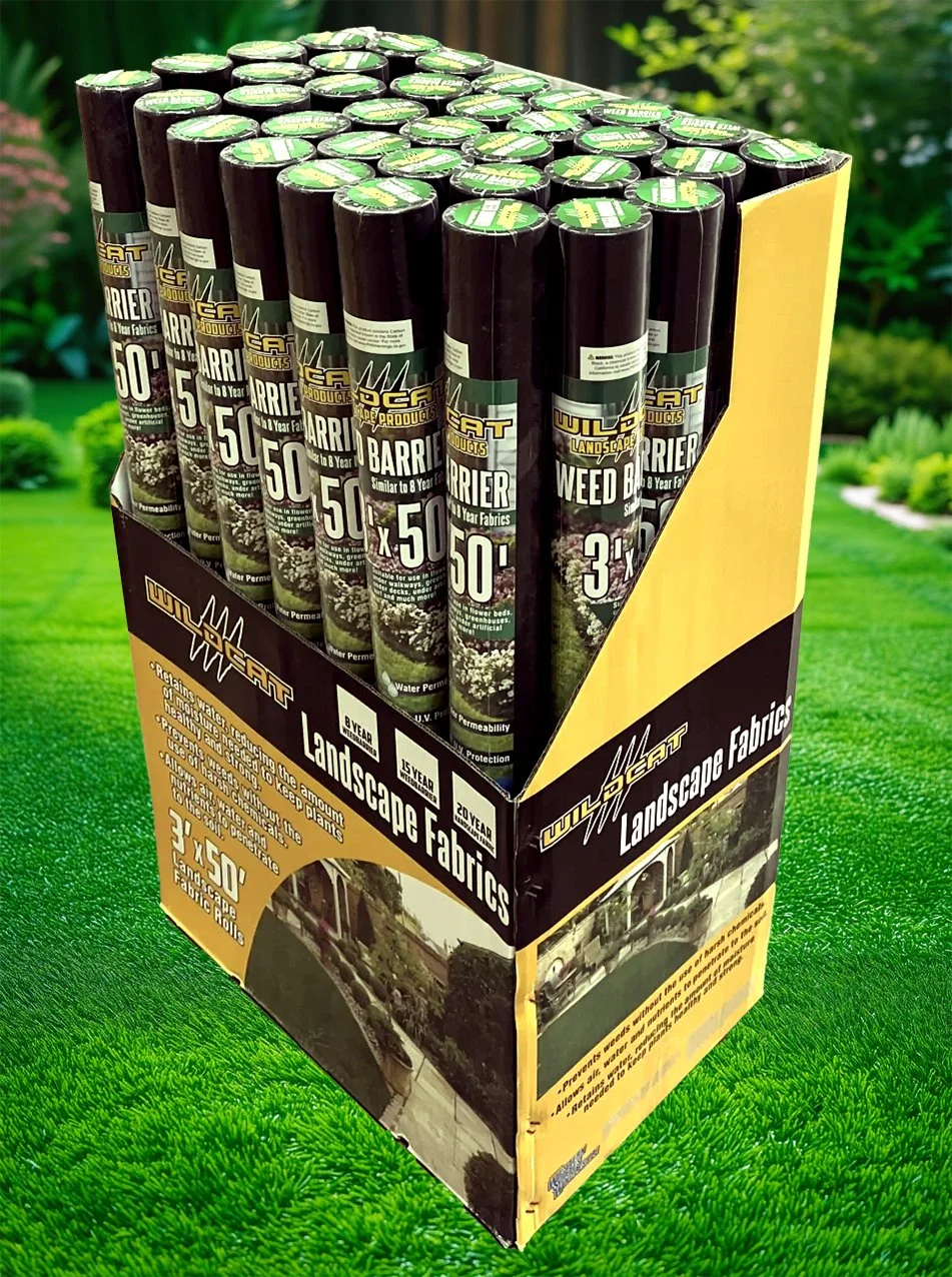 WSW Wildcat branded weed barrier.