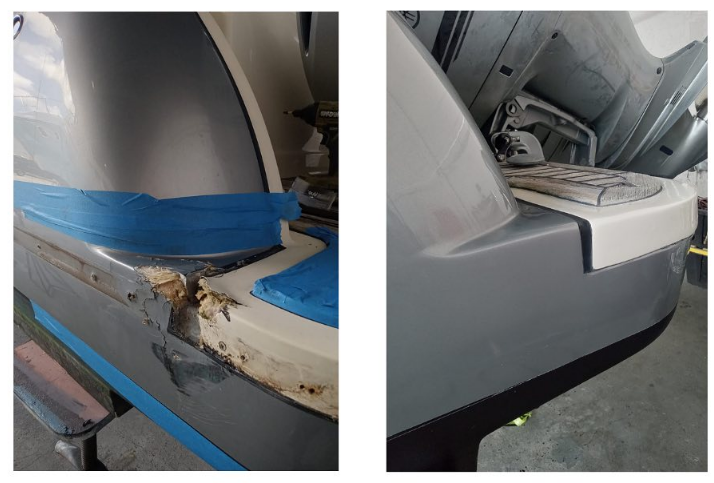 Transom Corner & Rub Rail Reconstruction