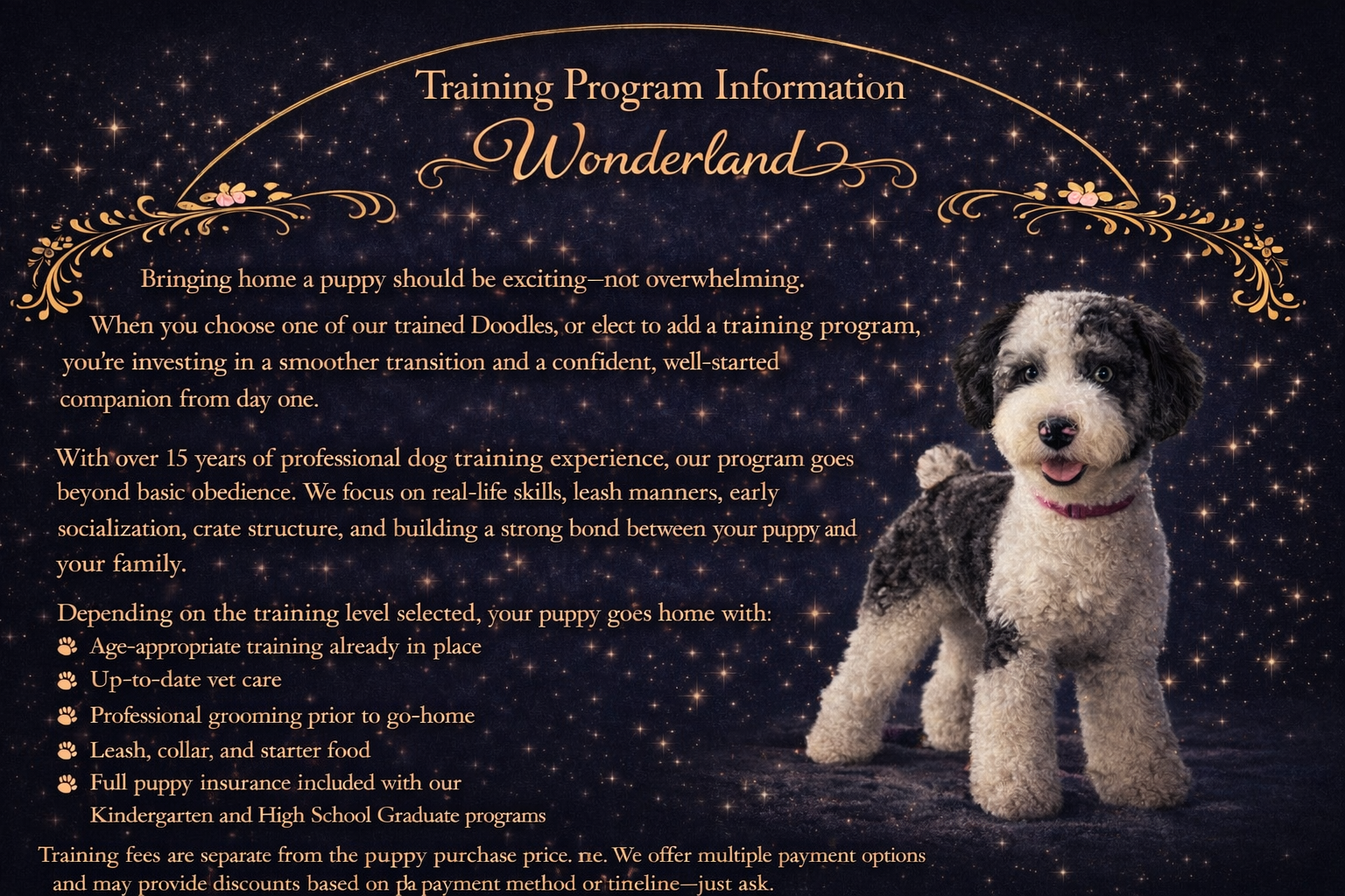 wonderland kennels puppy training