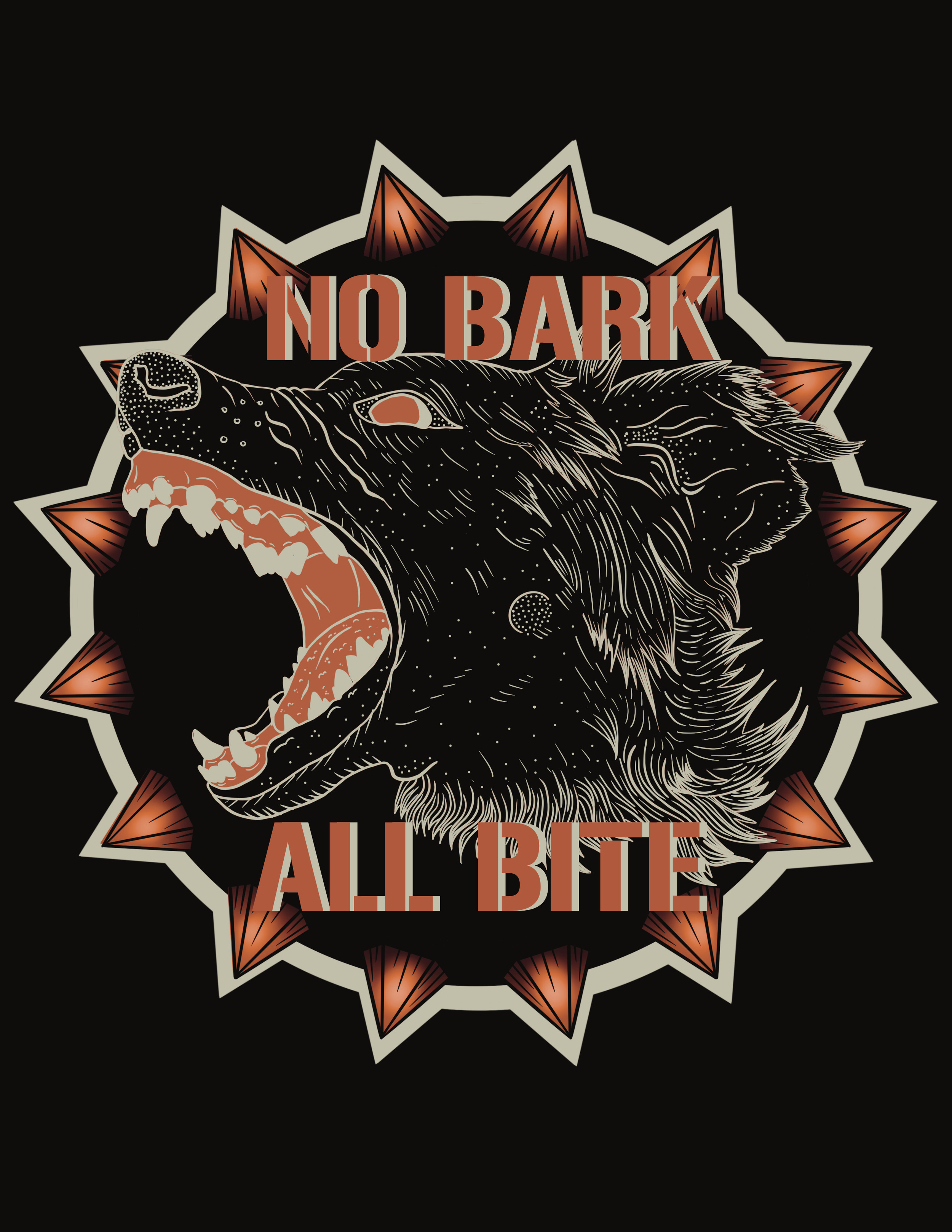 NO BARK, ALL BITE Sticker