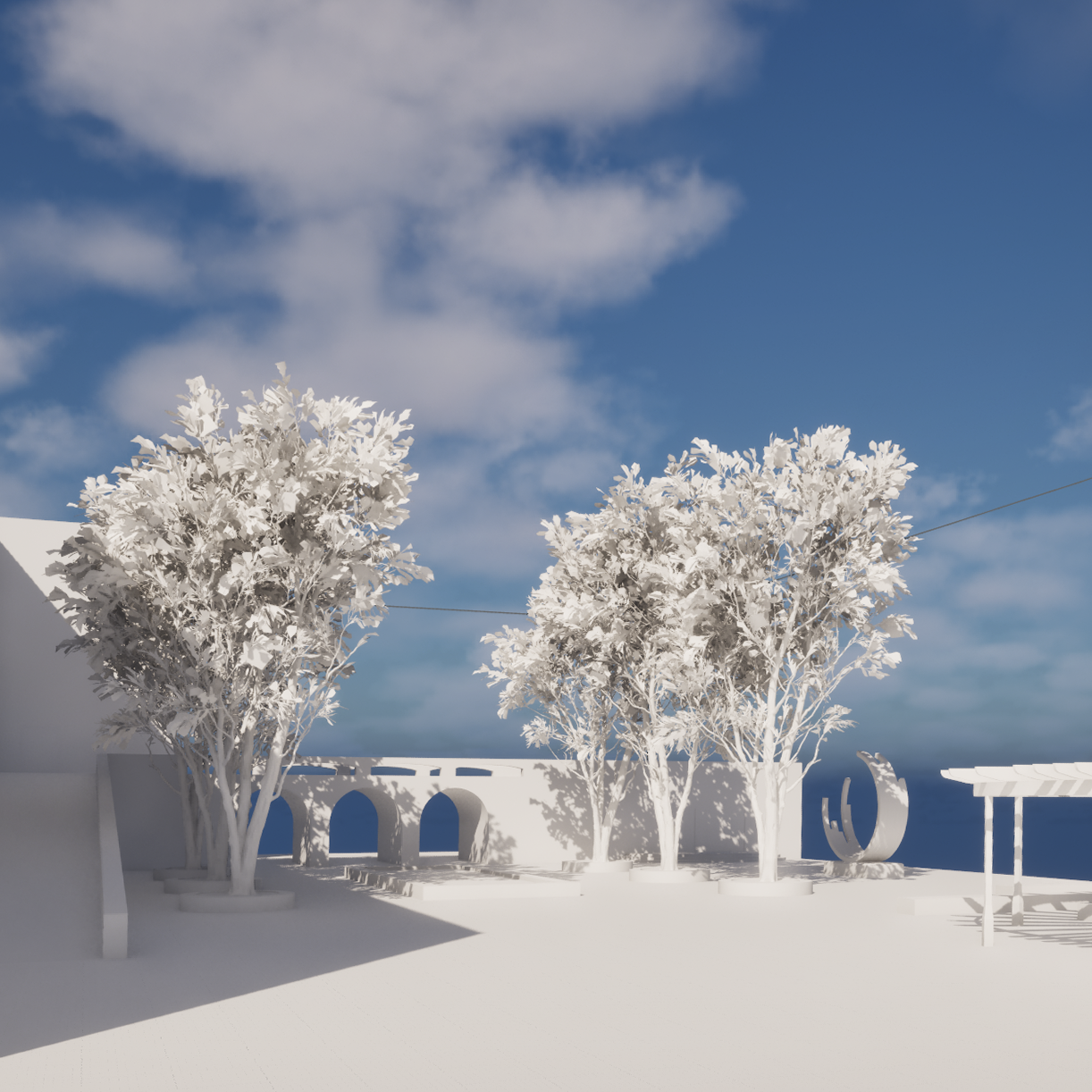 A 3D modeled scene for Unreal Engine simulations