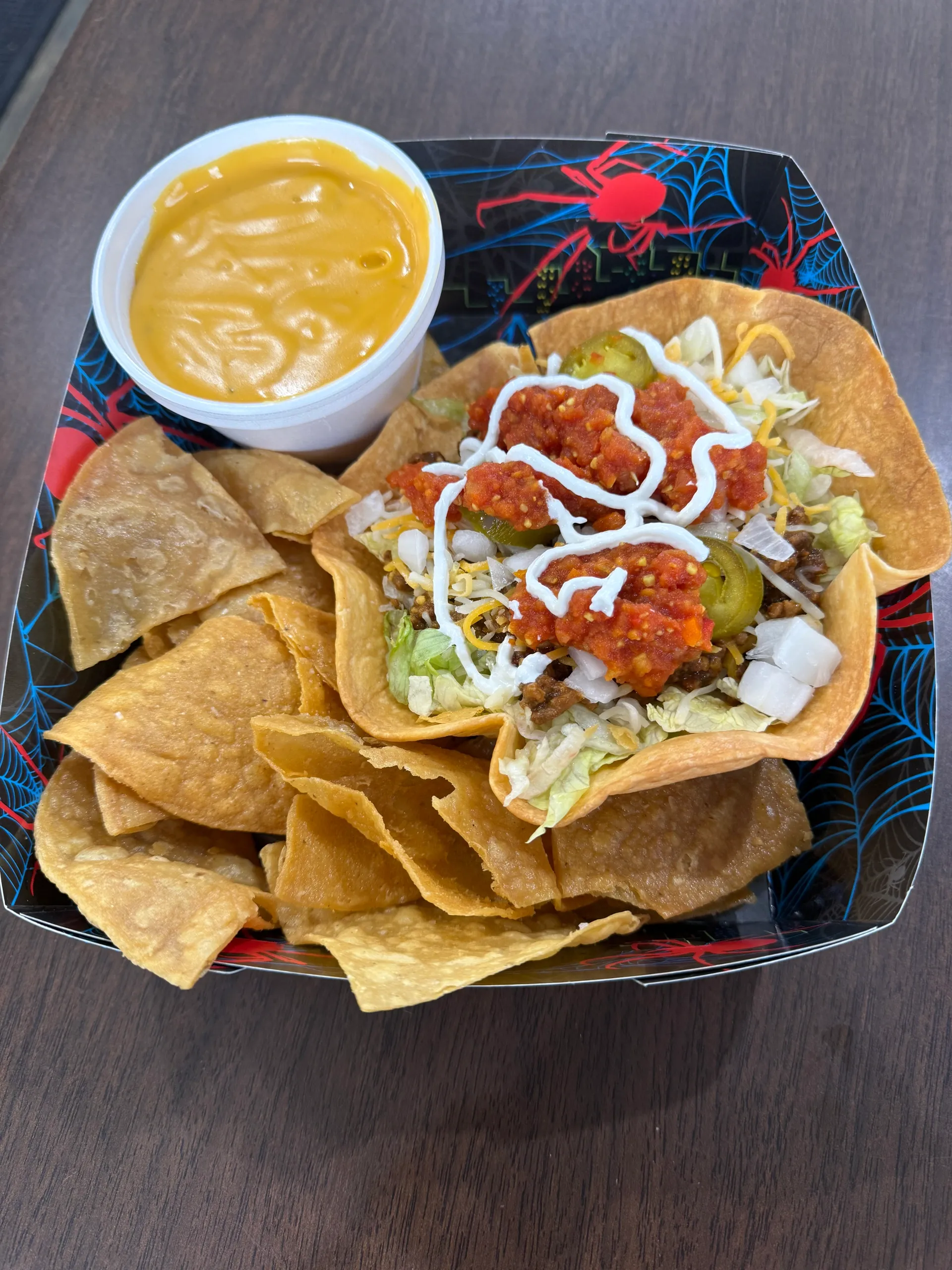 A taco bowl from the Trekkers Menu