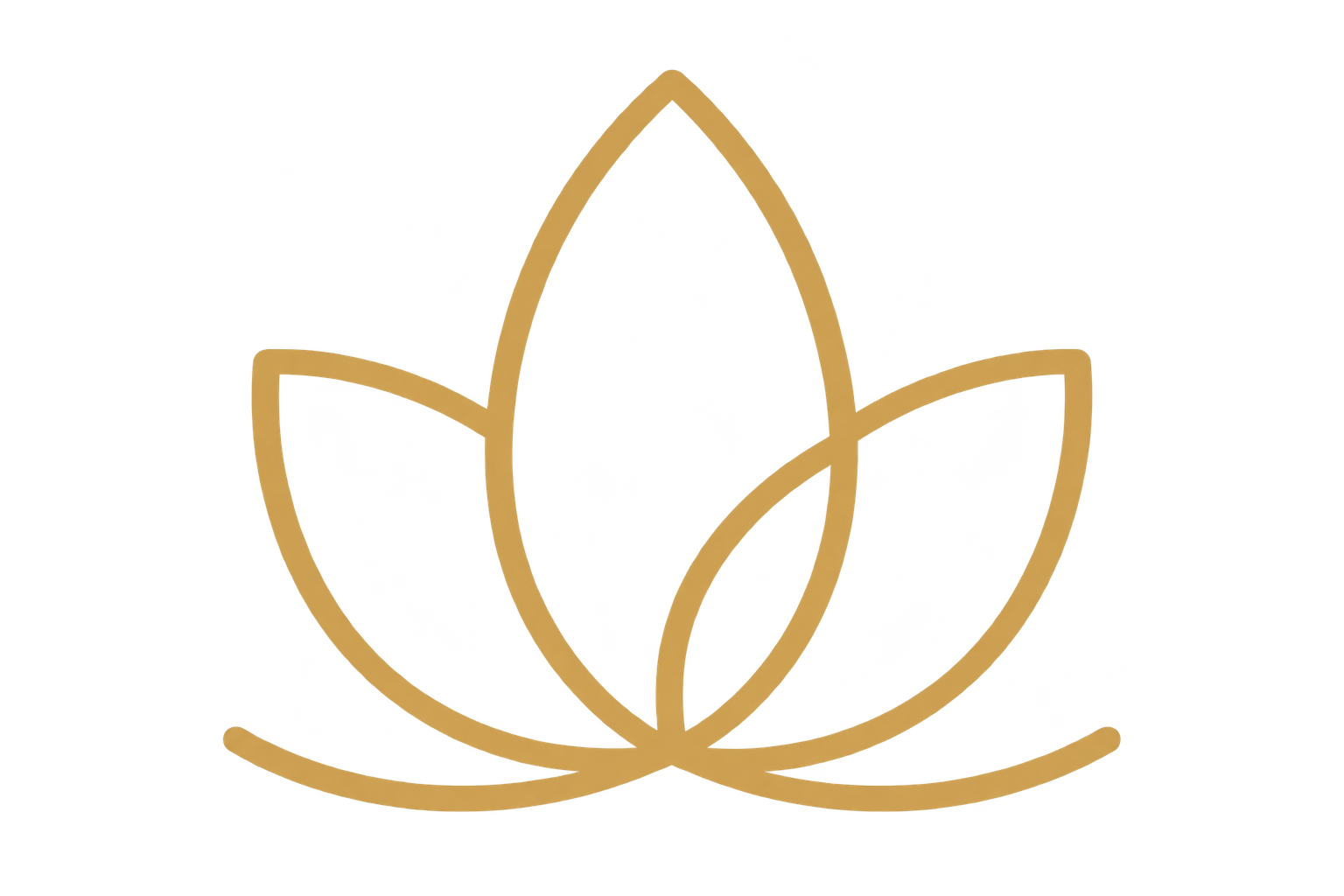 A gold-colored, stylized cannabis leaf logo with a modern design.
