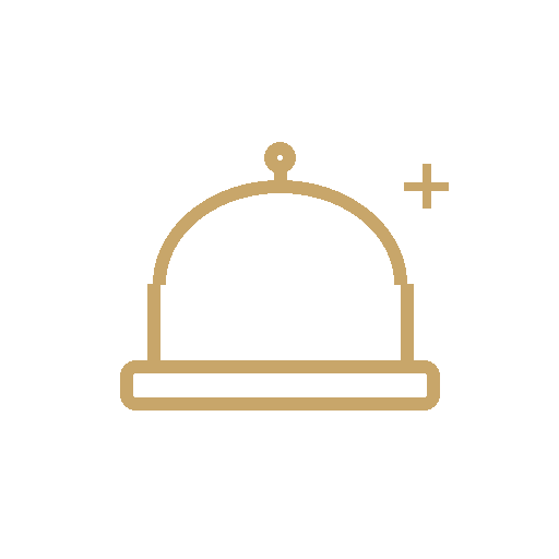 Icon of a police or emergency vehicle siren in gold on a black background.