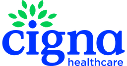 Cigna Healthcare logo featuring a stylized green and blue leaf symbol and the text 'cigna healthcare' in blue.