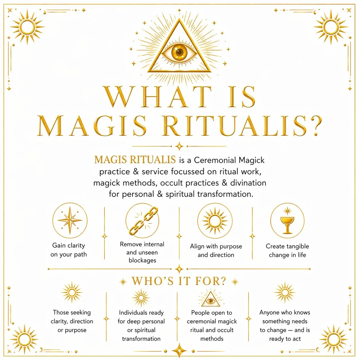 What Is MAGIS RITUALIS? Who's It For? 
If you're open to Magick, Rituals and Divination for personal &amp; spiritual transformation, let's meet &amp; begin your Magick journey!

Link in Bio. www.magisritualis.com/contact
&bull;
&bull;
&bull;
#magick 