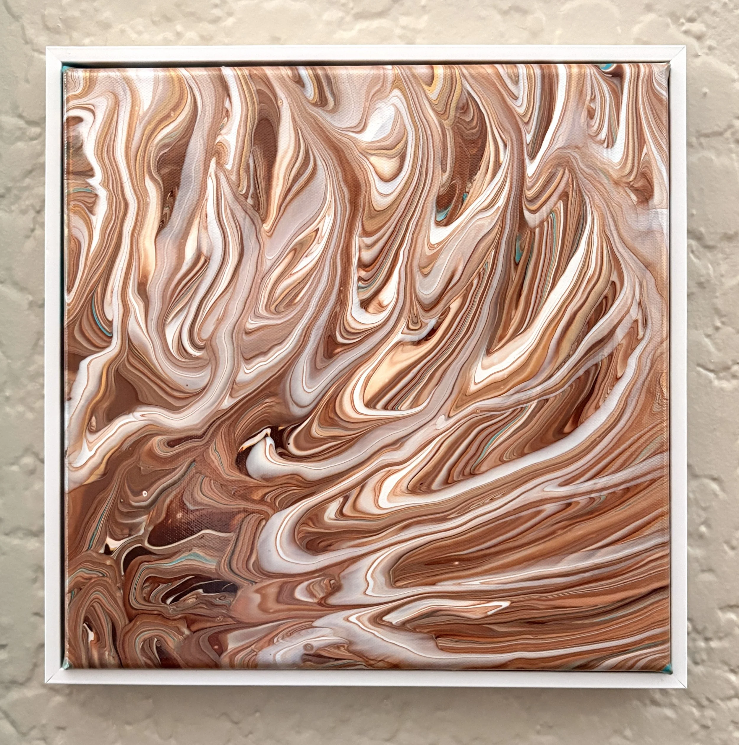 Fluid Art Painting - 12x12 Canvas - "Li" - Framed