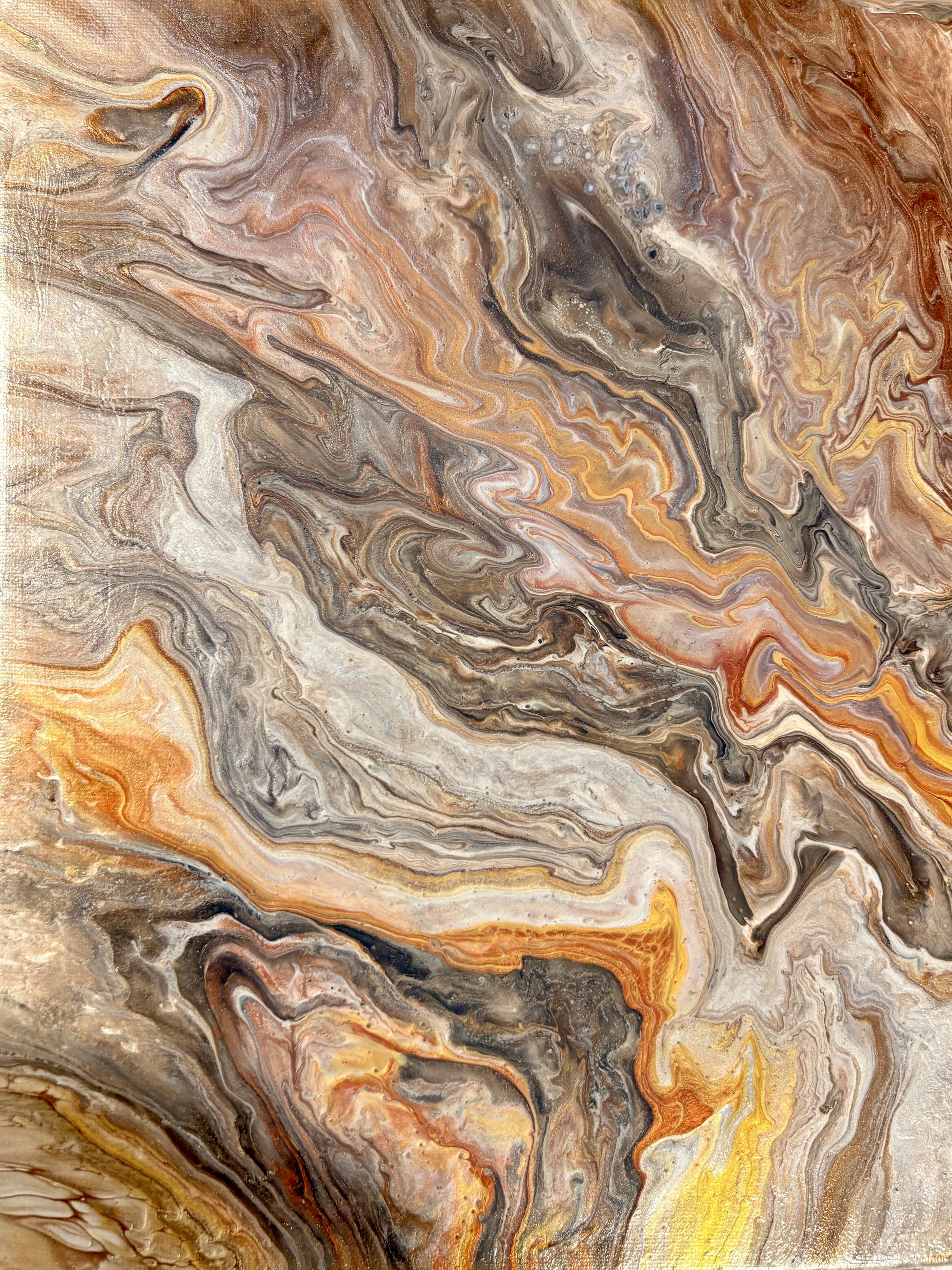 Fluid Art Painting - 11x14 Canvas - "The Uncarved Block" - Unframed