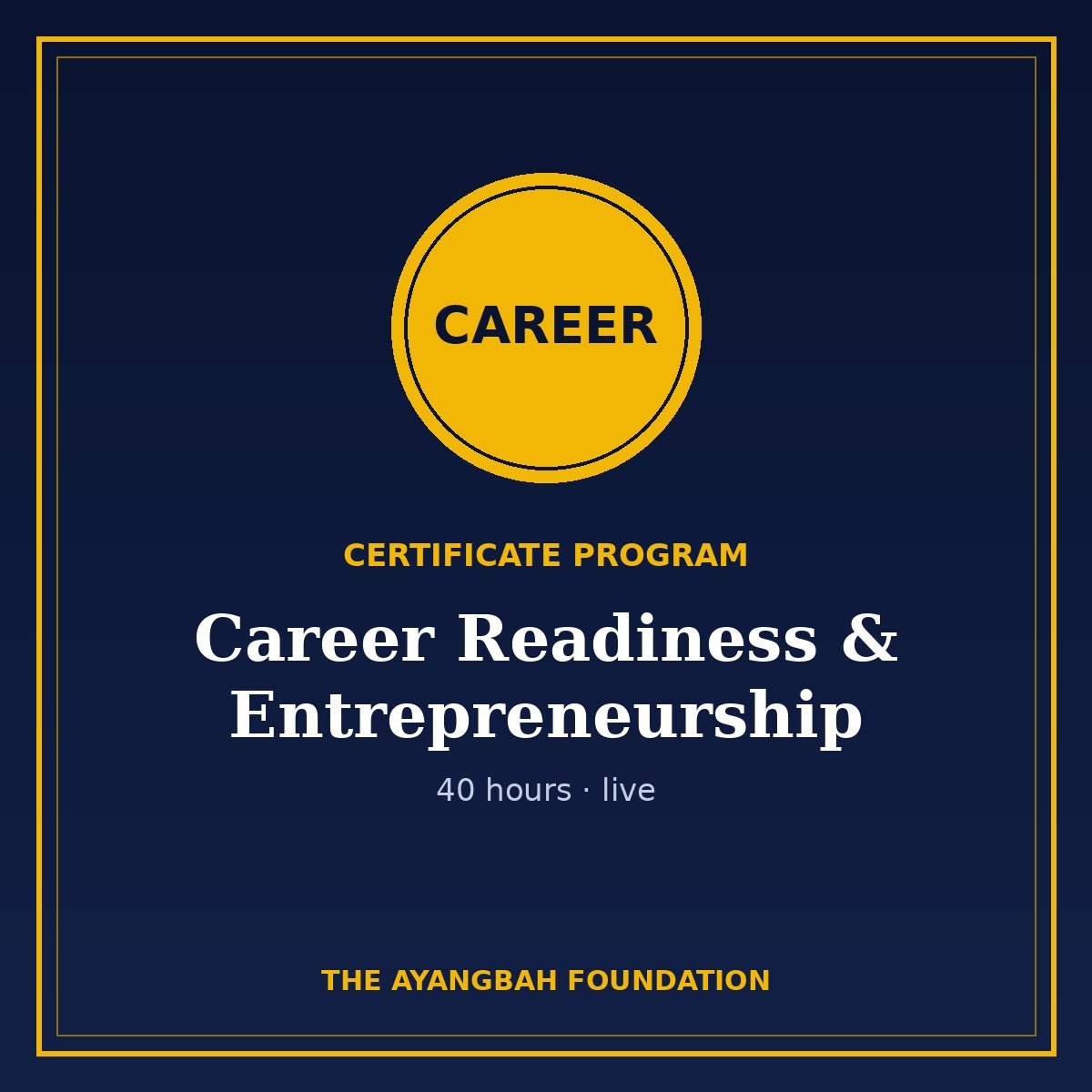 Career Readiness & Entrepreneurship Certificate