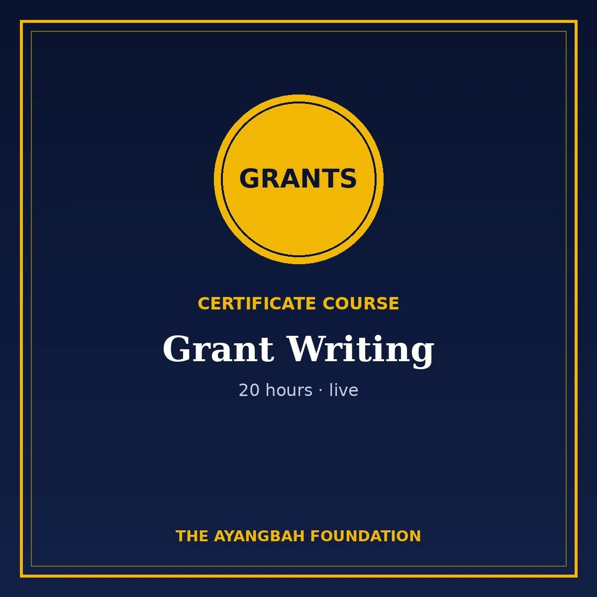 Grant Writing Certificate Course