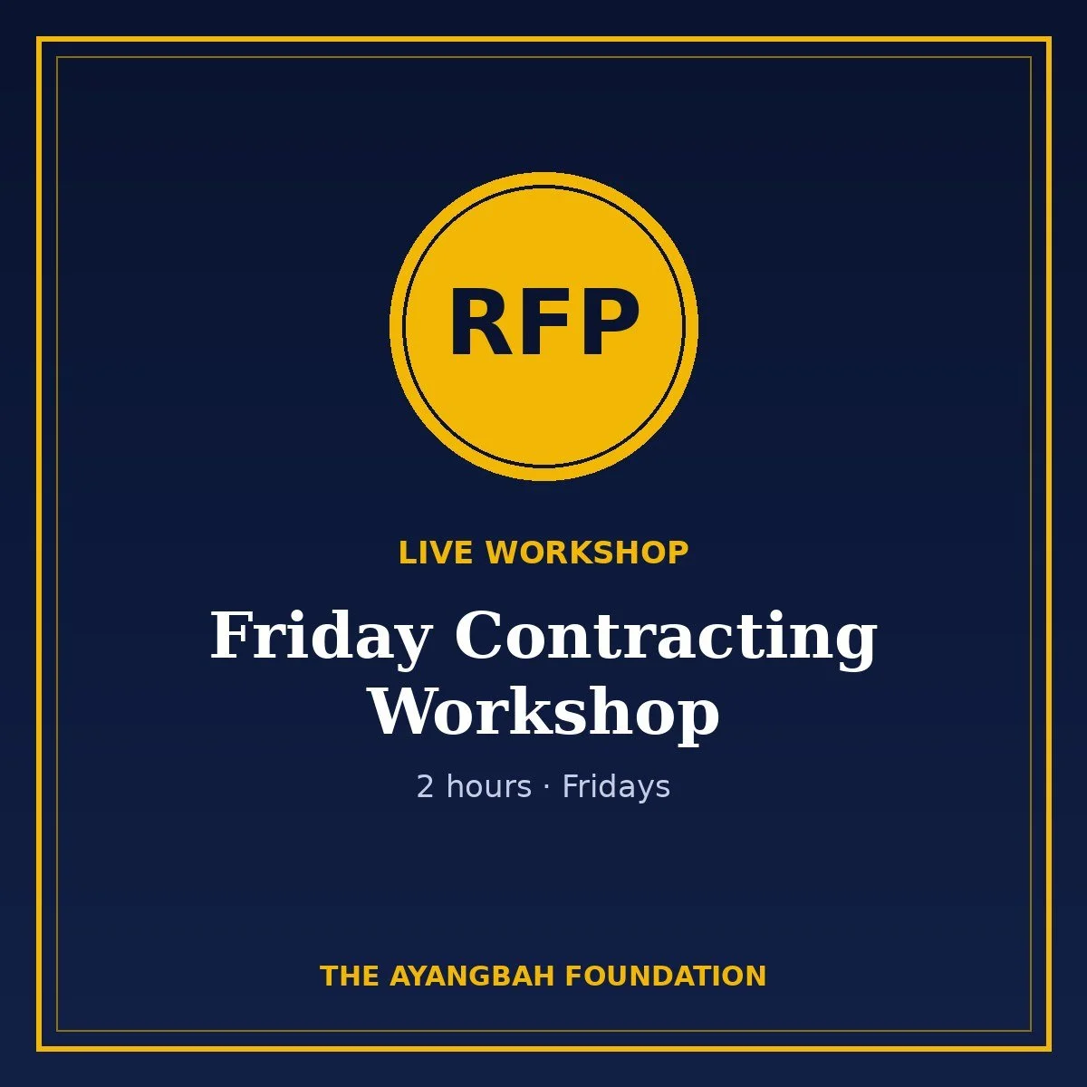 Friday Contracting Workshop (single session)