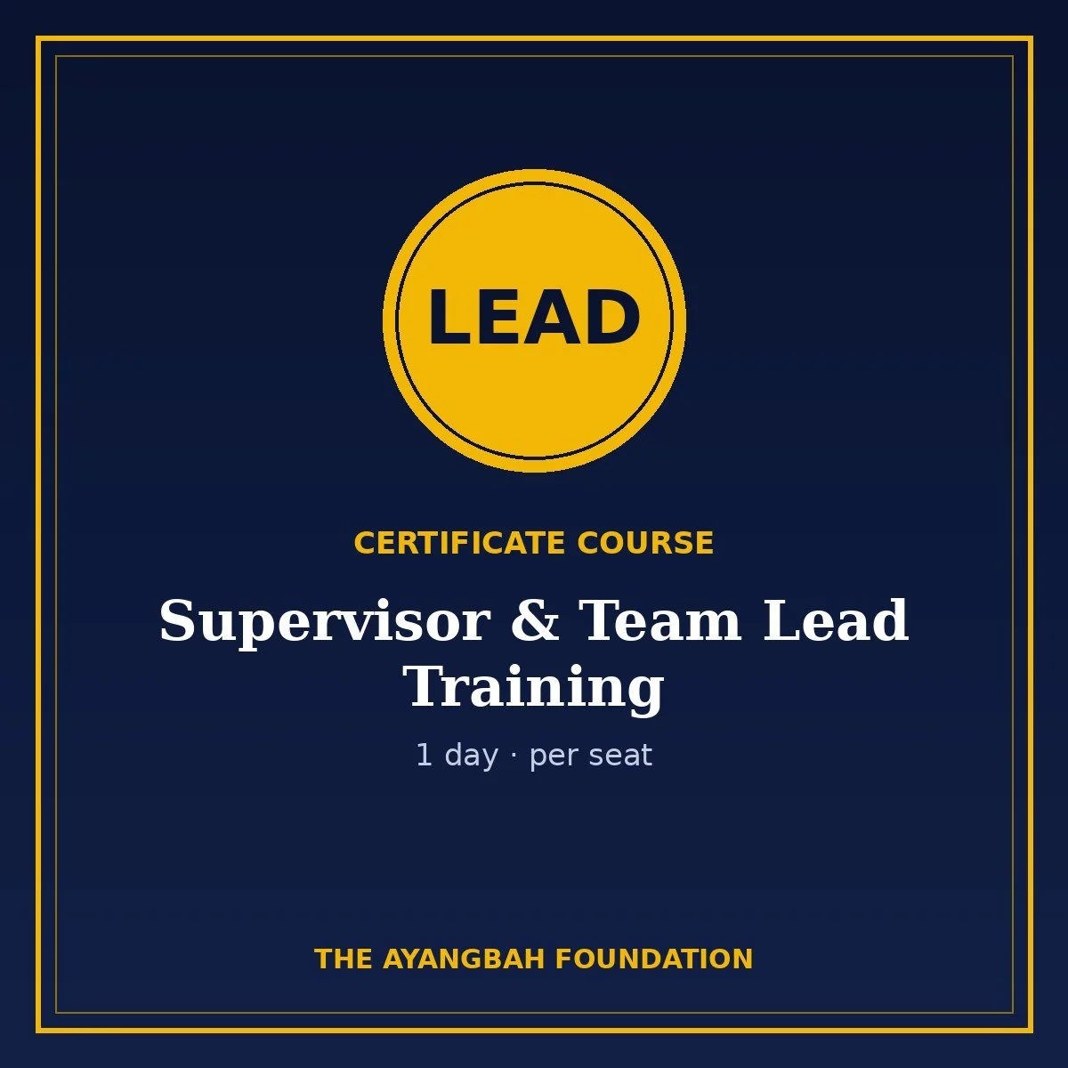 Supervisor and Team Lead Training (per seat)