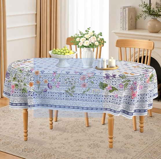 A timeless blue toile pattern brings the romance of the French countryside to the table. Delicate floral motifs and classic styling create an inviting setting for everything from leisurely weekend breakfasts to candlelit dinners, adding warmth and ol