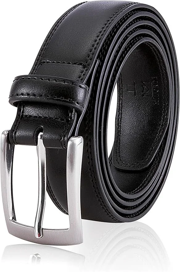 A Genuine Leather Dress Belt by MILORDE: Crafted from 100% cow leather with a handcrafted finish, it carries a subtle richness that improves with wear, developing character rather than fading into the background.
The clean buckle and classic proporti