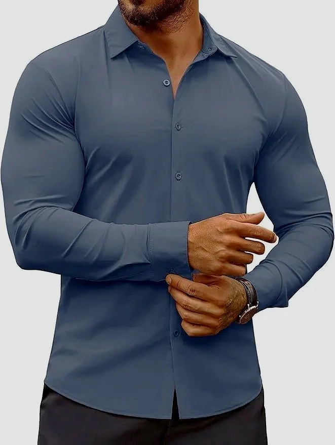 Everyone needs a well fitted dress shirt like this in his closet. It's suitable for both formal and casual occasions and comes in a variety of colors.