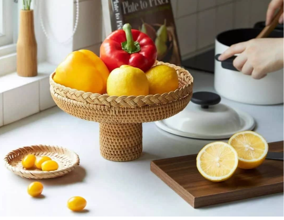 Zahara Round Kitchen Tray
Natural and showcasing stunning craftsmanship, this rattan kitchen tray combines a gorgeous basket weave and open weave to add a wonderful rustic touch to any table. As a result of the sunbathing of natural materials, each t